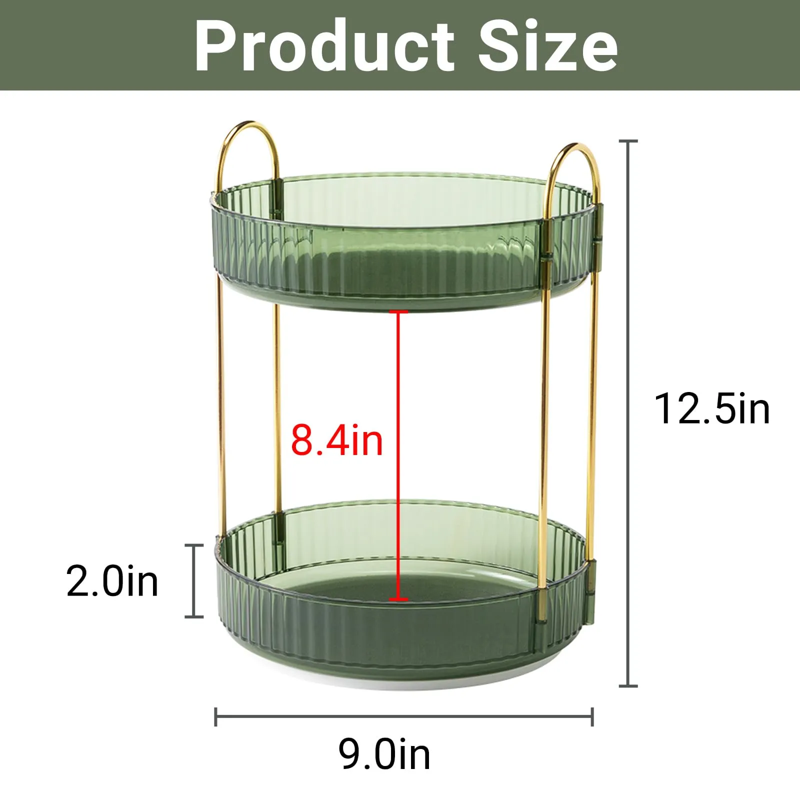 Asayuee 360 Rotating Makeup Organizer for Vanity features