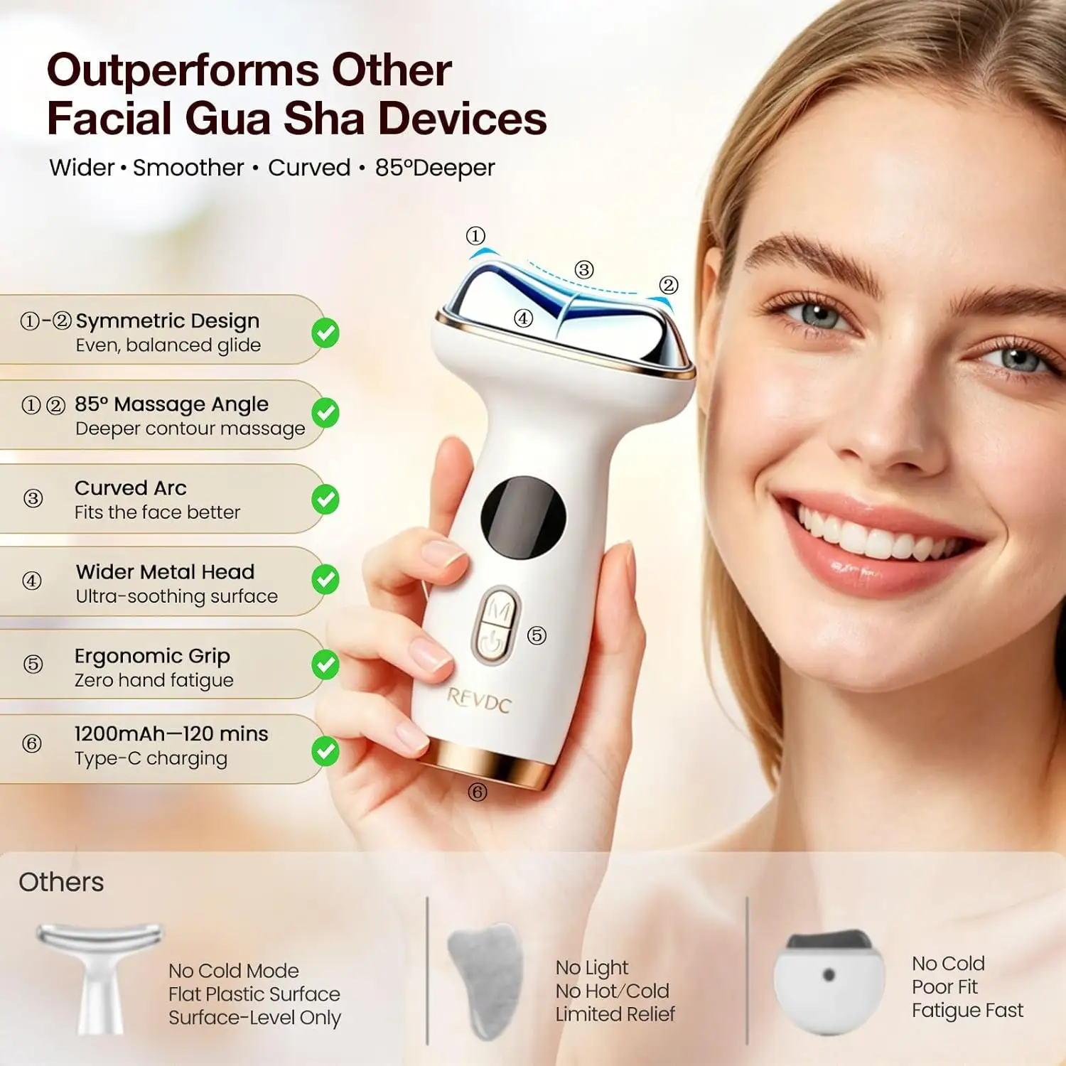 Cold Heat Gua Sha Facial Neck Lymphatic Massager showcase