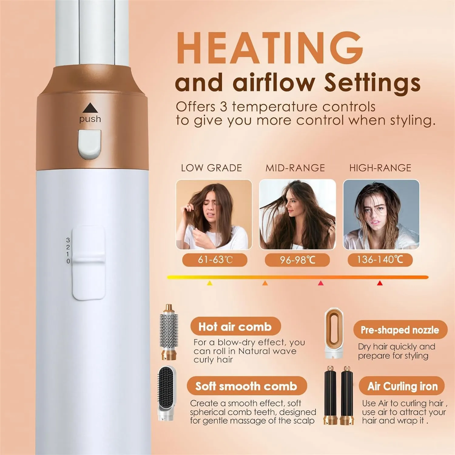 Hair Dryer Brush 5 in 1, Negative Ion Blow Dryer Brush Set showcase