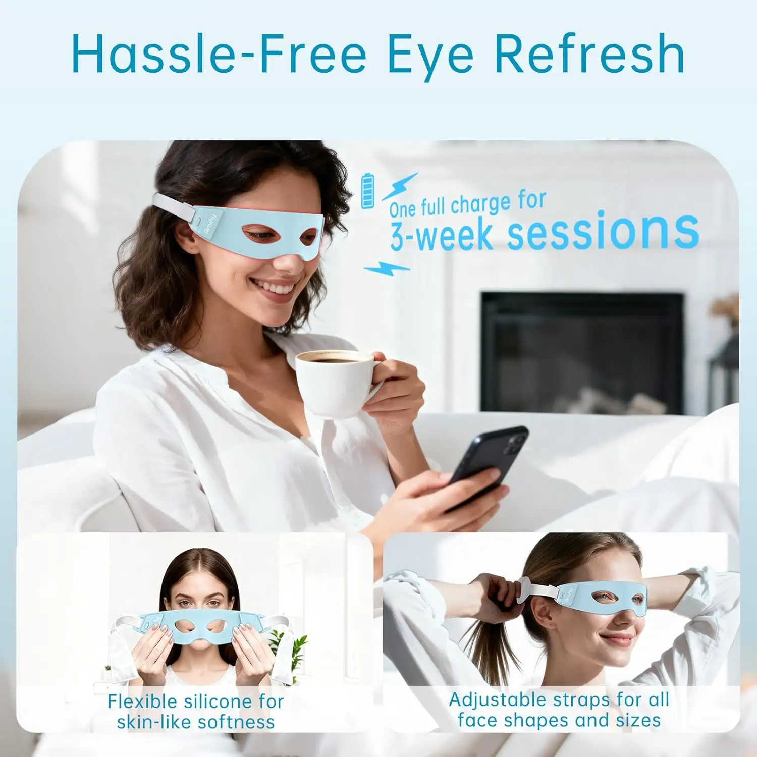 Red Light Therapy for Eyes, 3 Minutes NIR Red Light Eye Mask showcase