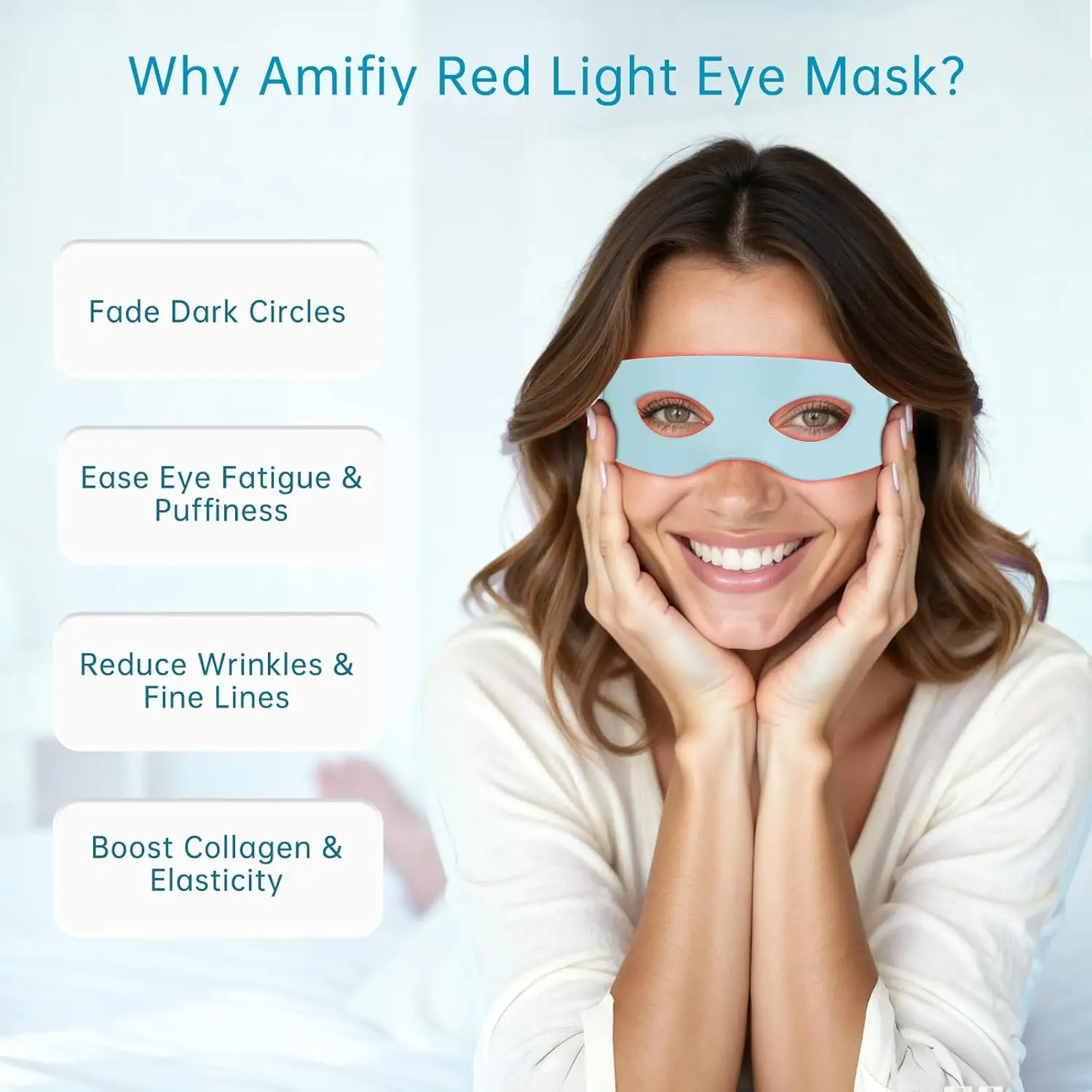 Red Light Therapy for Eyes, 3 Minutes NIR Red Light Eye Mask texture