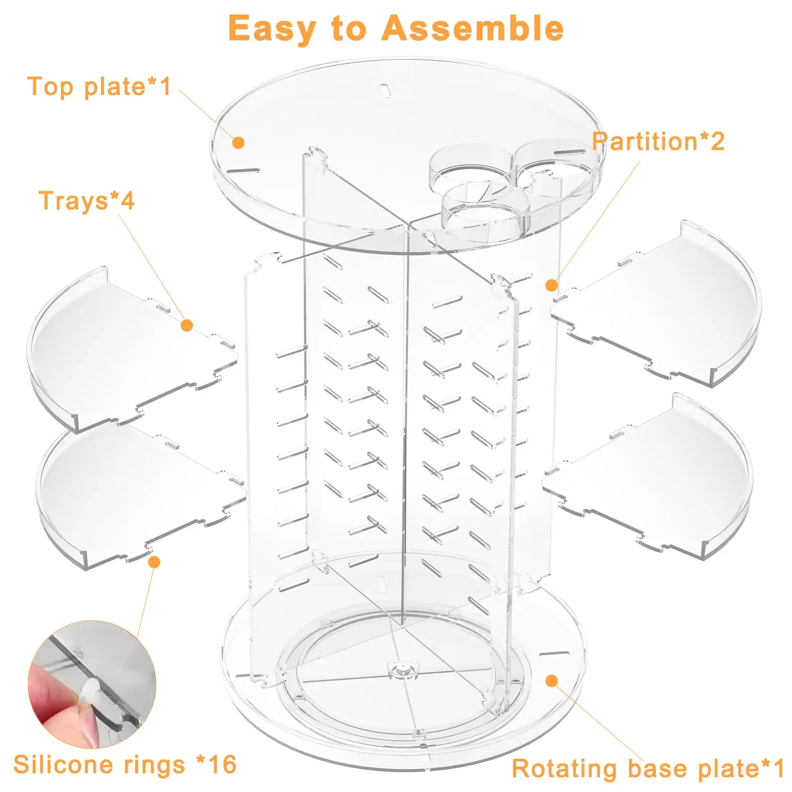 Rotating Makeup Organizer, DIY 8 Adjustable Layers results