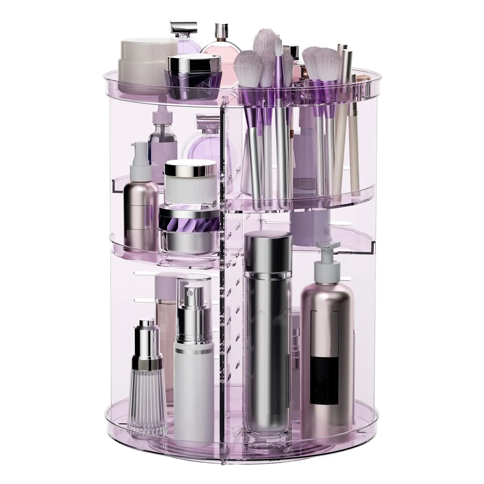 Rotating Makeup Organizer, DIY 8 Adjustable Layers texture