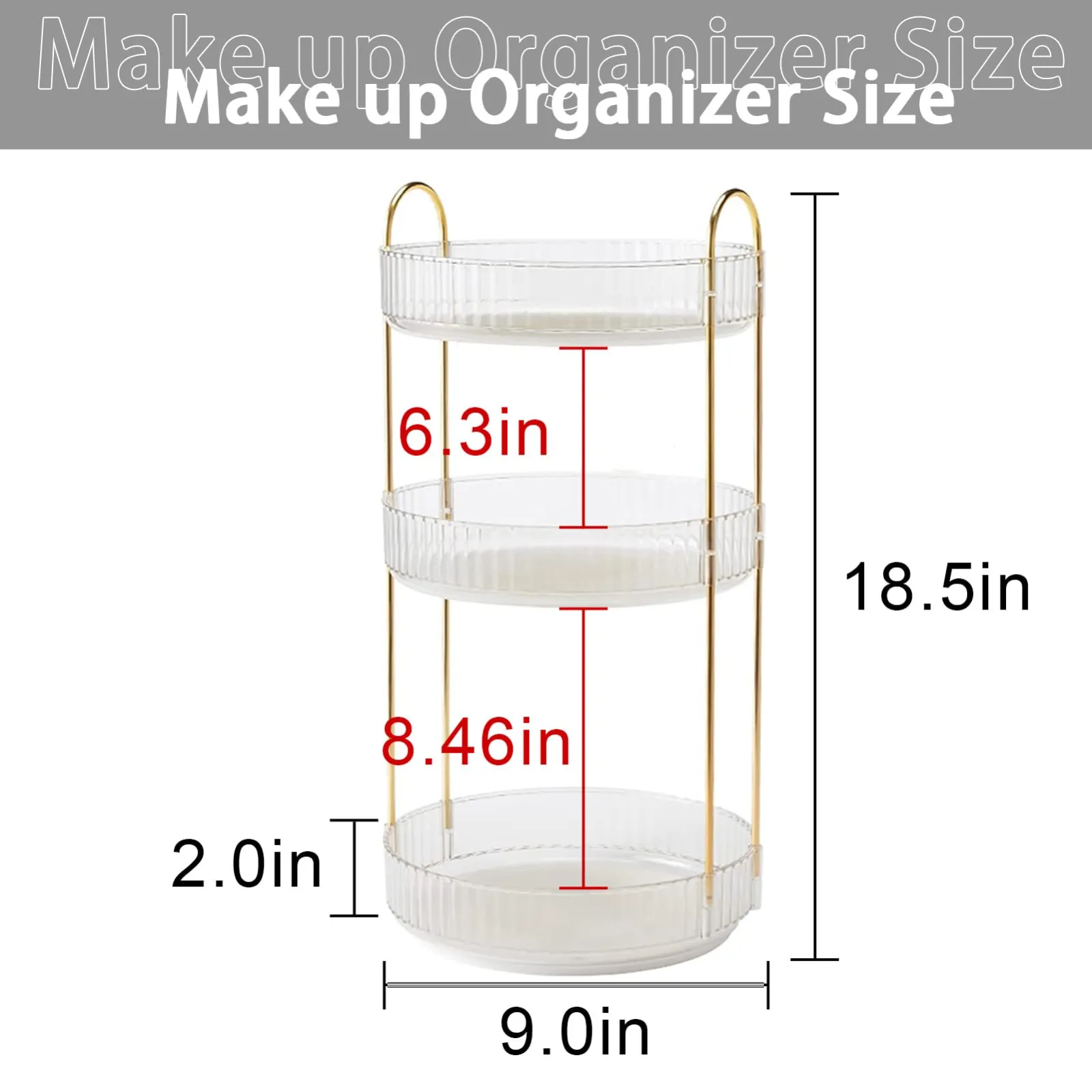 shuang qing Rotating Makeup Organizer for Vanity detail