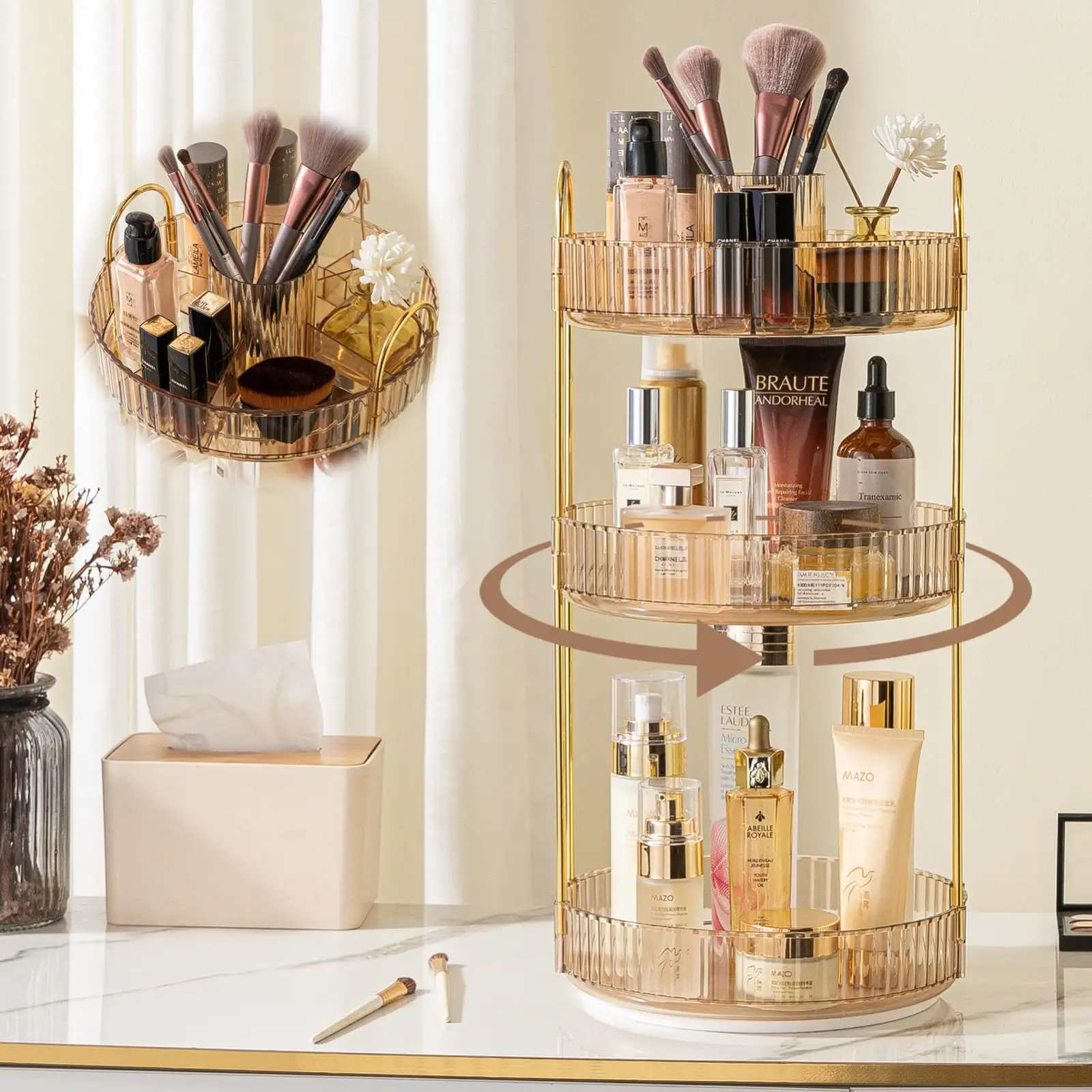 shuang qing Rotating Makeup Organizer for Vanity results