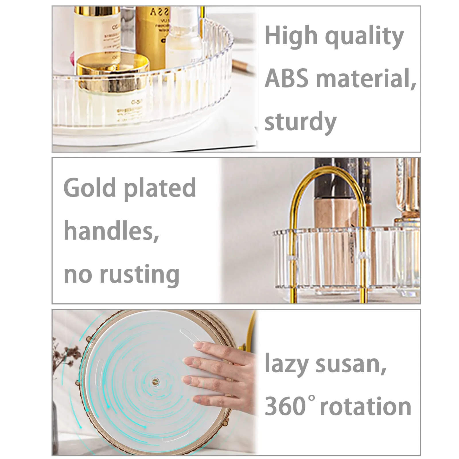 shuang qing Rotating Makeup Organizer for Vanity showcase