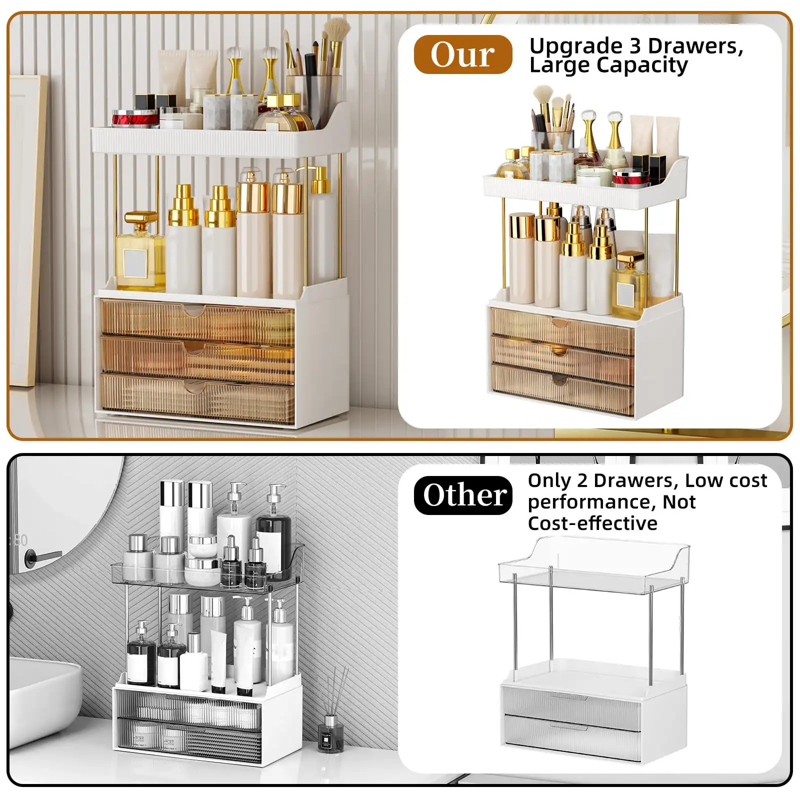 StorBin 3 Large Drawers Makeup Organizer detail