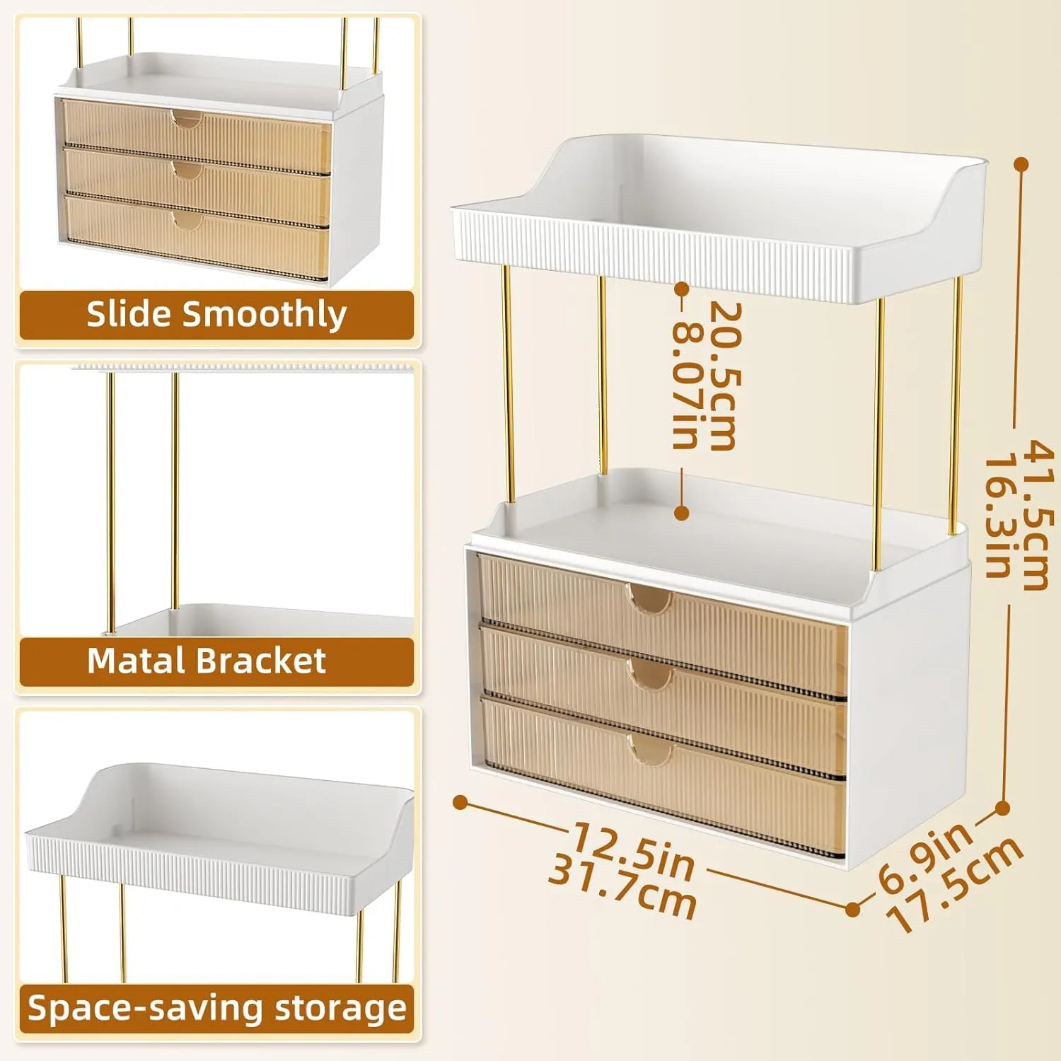 StorBin 3 Large Drawers Makeup Organizer showcase