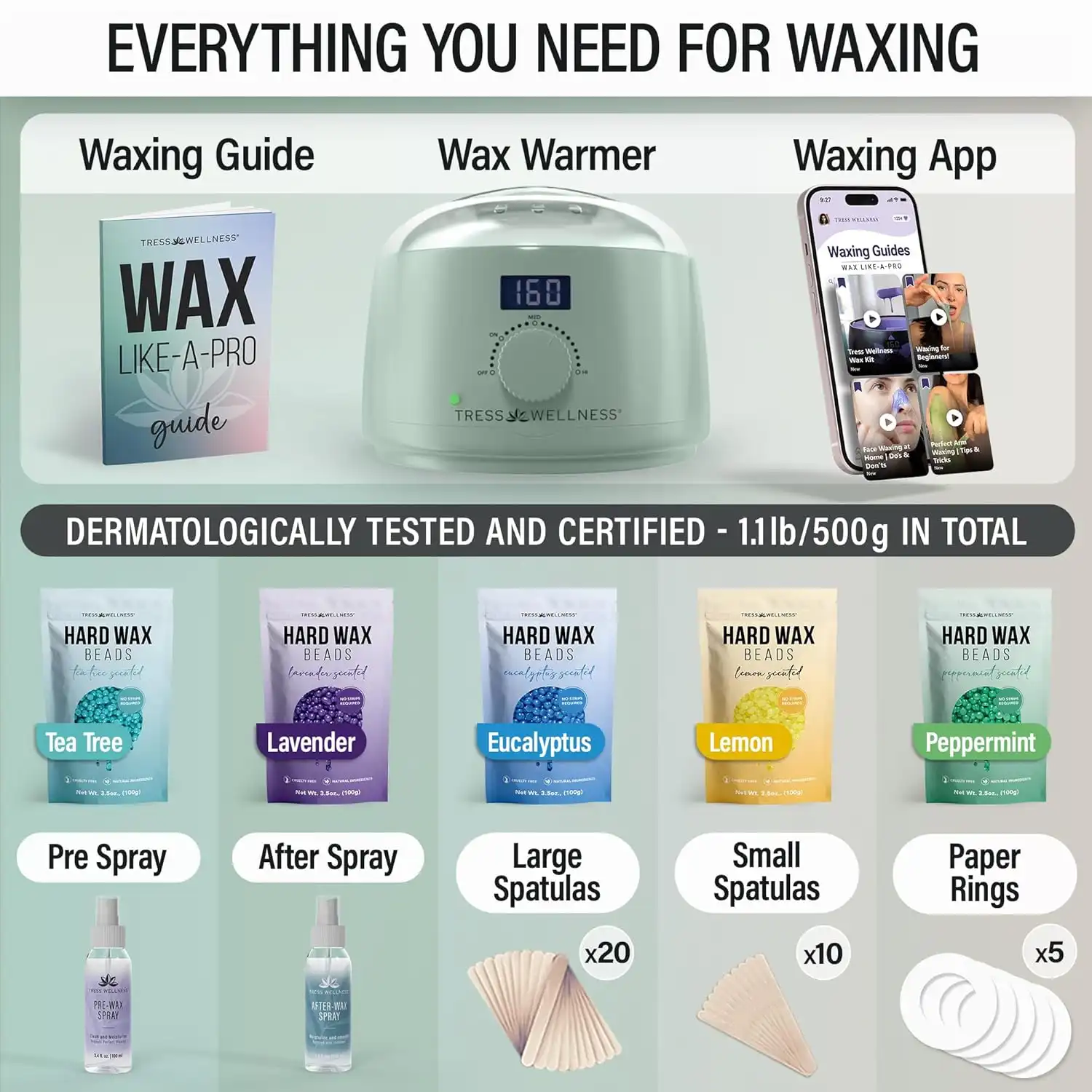 Tress Wellness Award Winning Waxing Kit texture