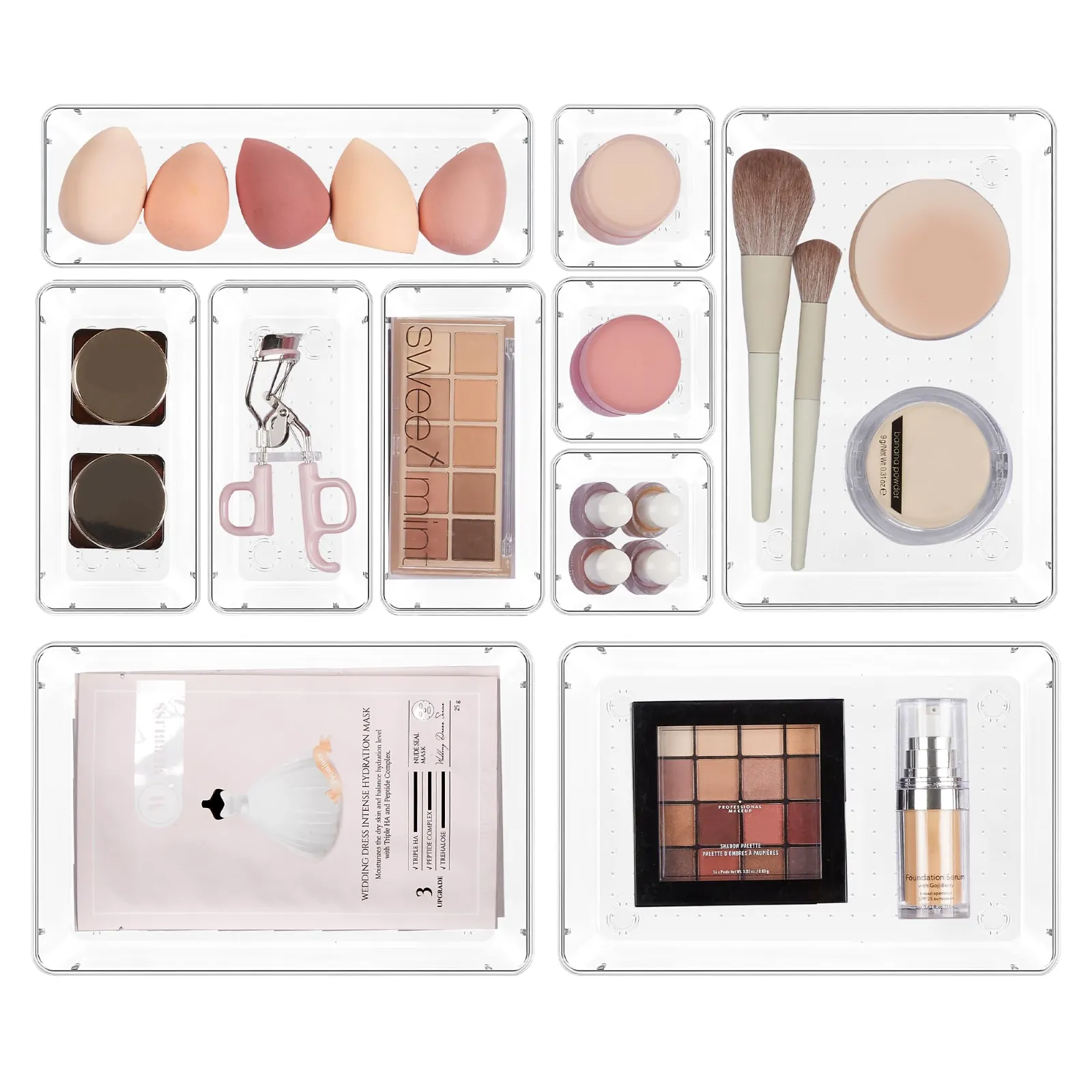 Vtopmart 10 Pcs Makeup Drawer Organizer Bins Set unboxing