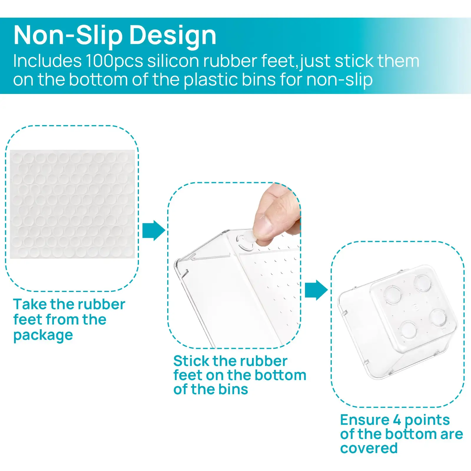 Vtopmart 25 PCS Clear Plastic Drawer Organizers detail