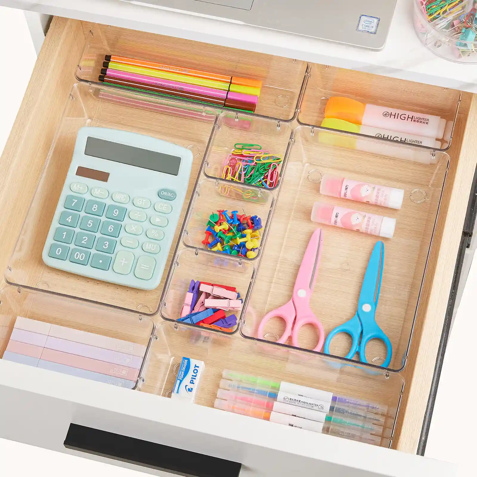 Vtopmart 25 PCS Clear Plastic Drawer Organizers features