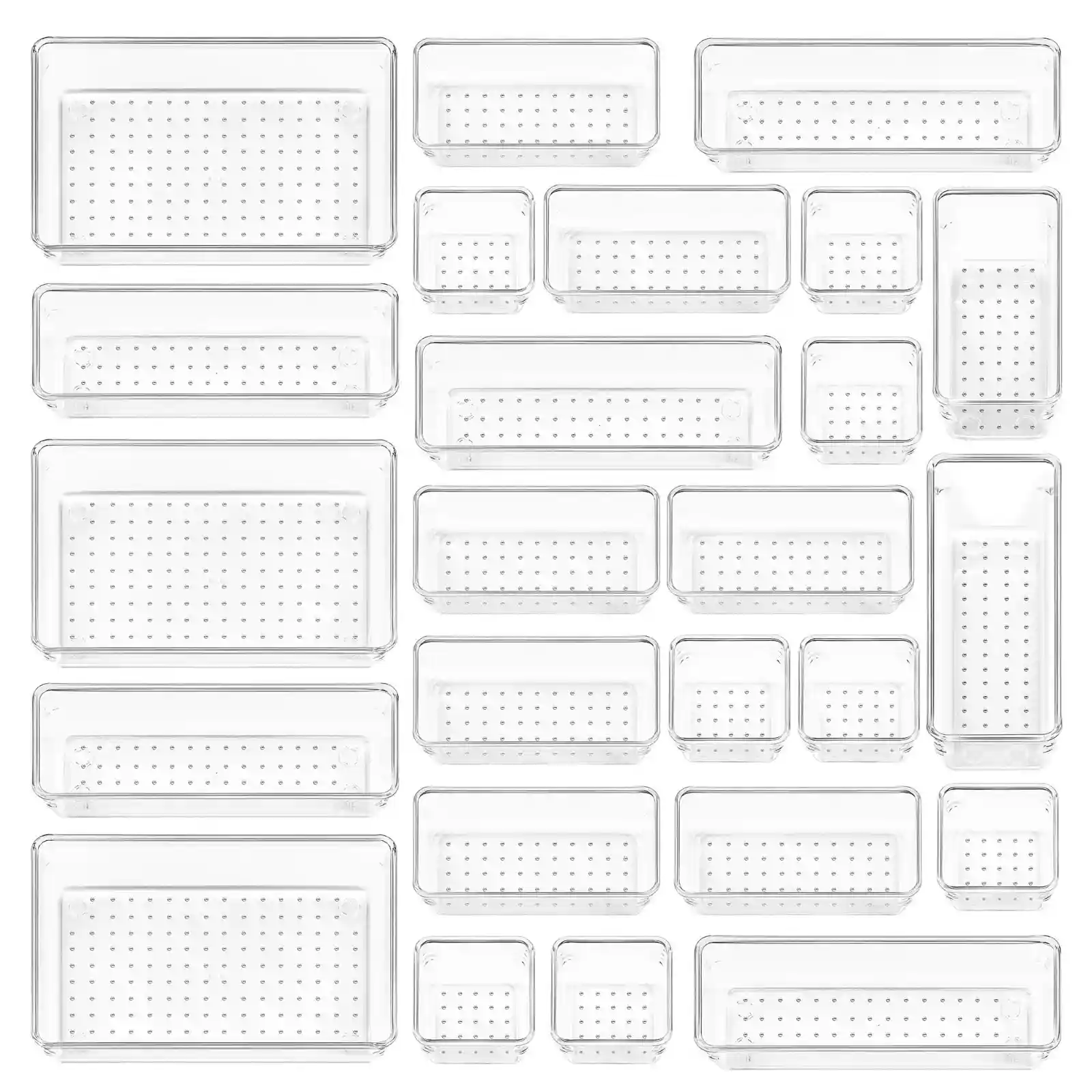 Vtopmart 25 PCS Clear Plastic Drawer Organizers unboxing