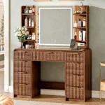 43″ Makeup Vanity Desk with Mirror and Lights&Power Outl