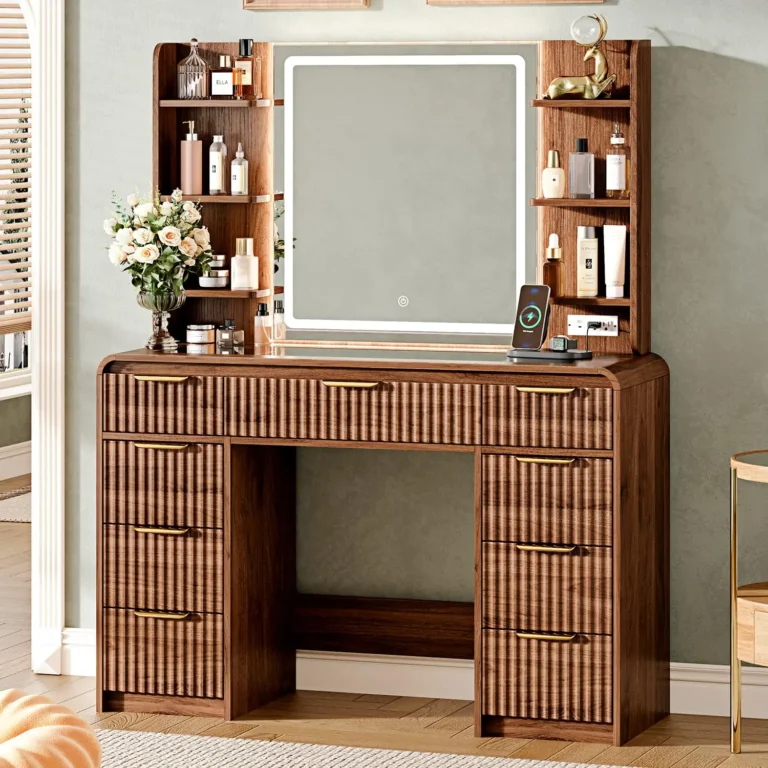43″ Makeup Vanity Desk with Mirror and Lights&Power Outl review
