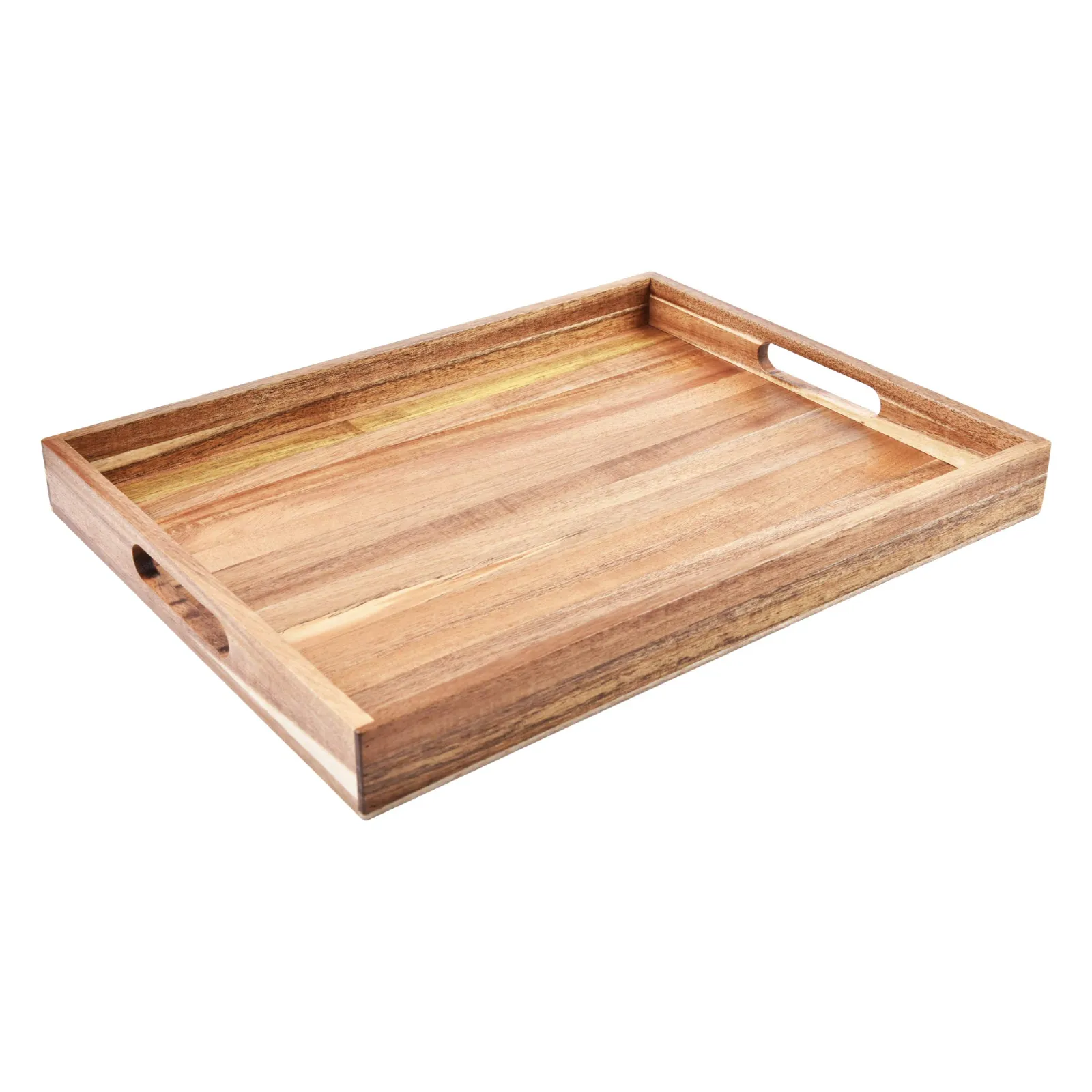 Acacia Wood Serving Tray with Handles (17 Inches) detail