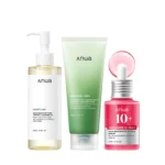 Anua 3-Step Glass Skin Beginner Set, Oil Cleanser and Face
