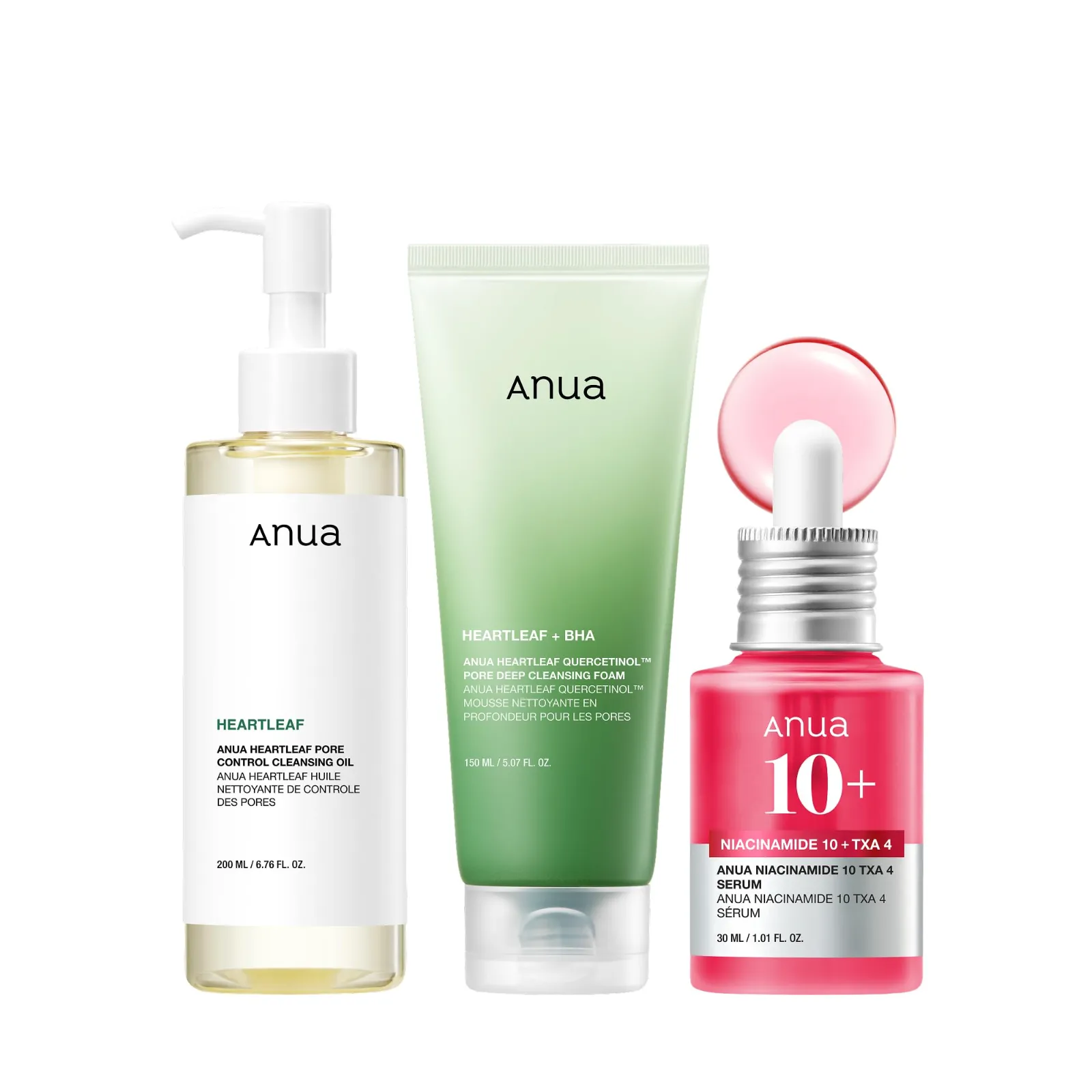 Anua 3-Step Glass Skin Beginner Set, Oil Cleanser and Face review