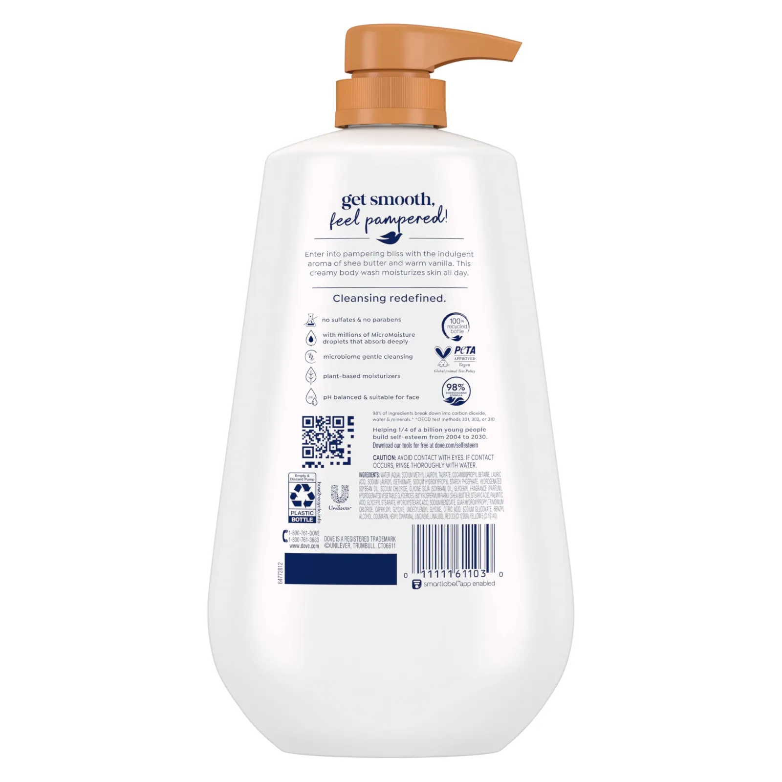 Dove Body Wash with Pump Pamper Shea Butter showcase