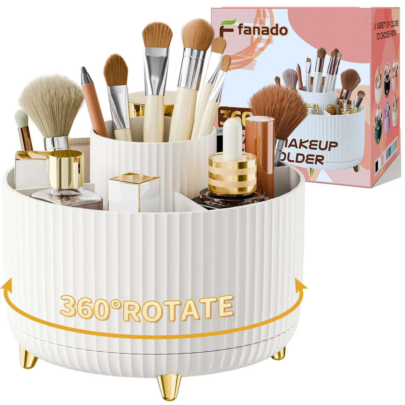 Fanado 360° Rotate Makeup Brush Holder Organizer review