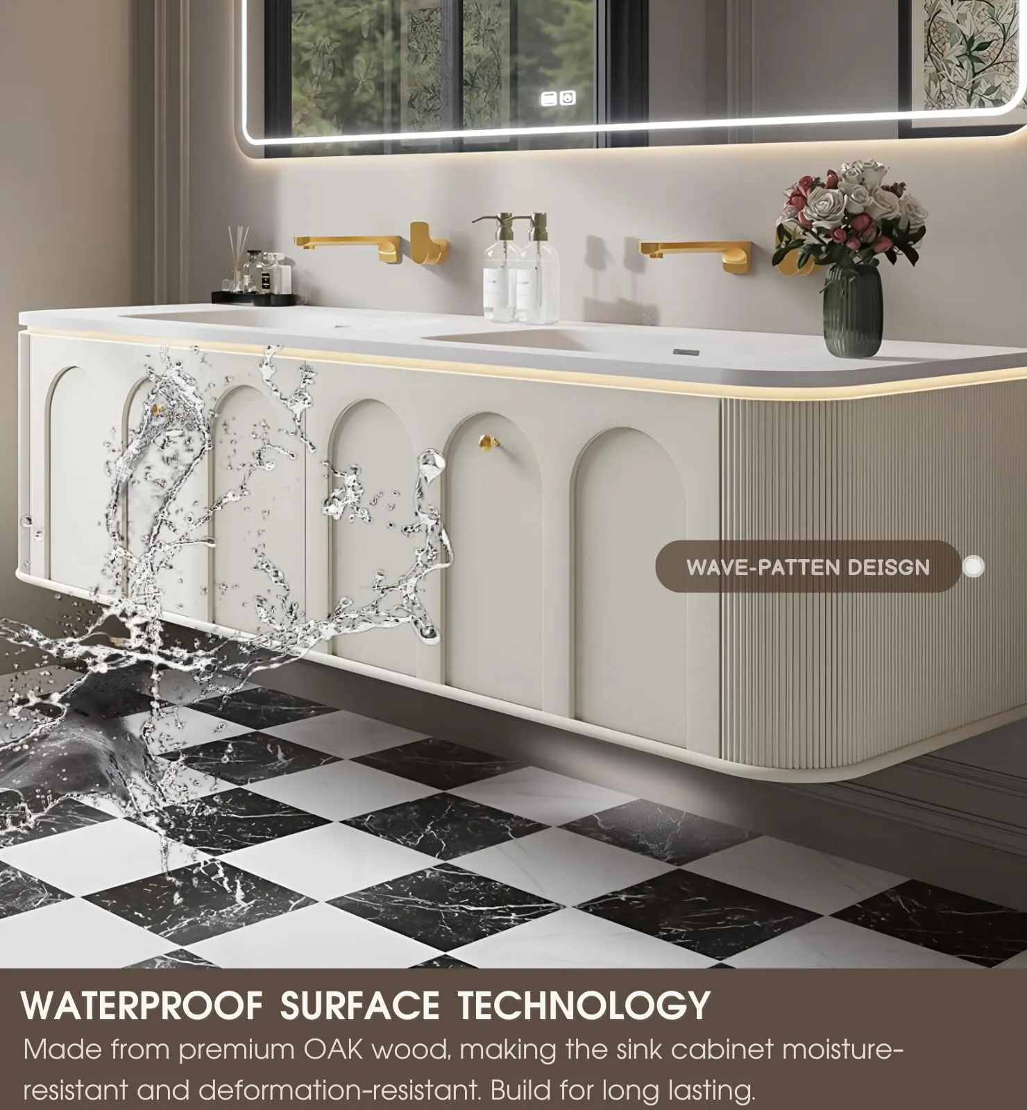 Floating Bathroom Vanity with Double Sink features