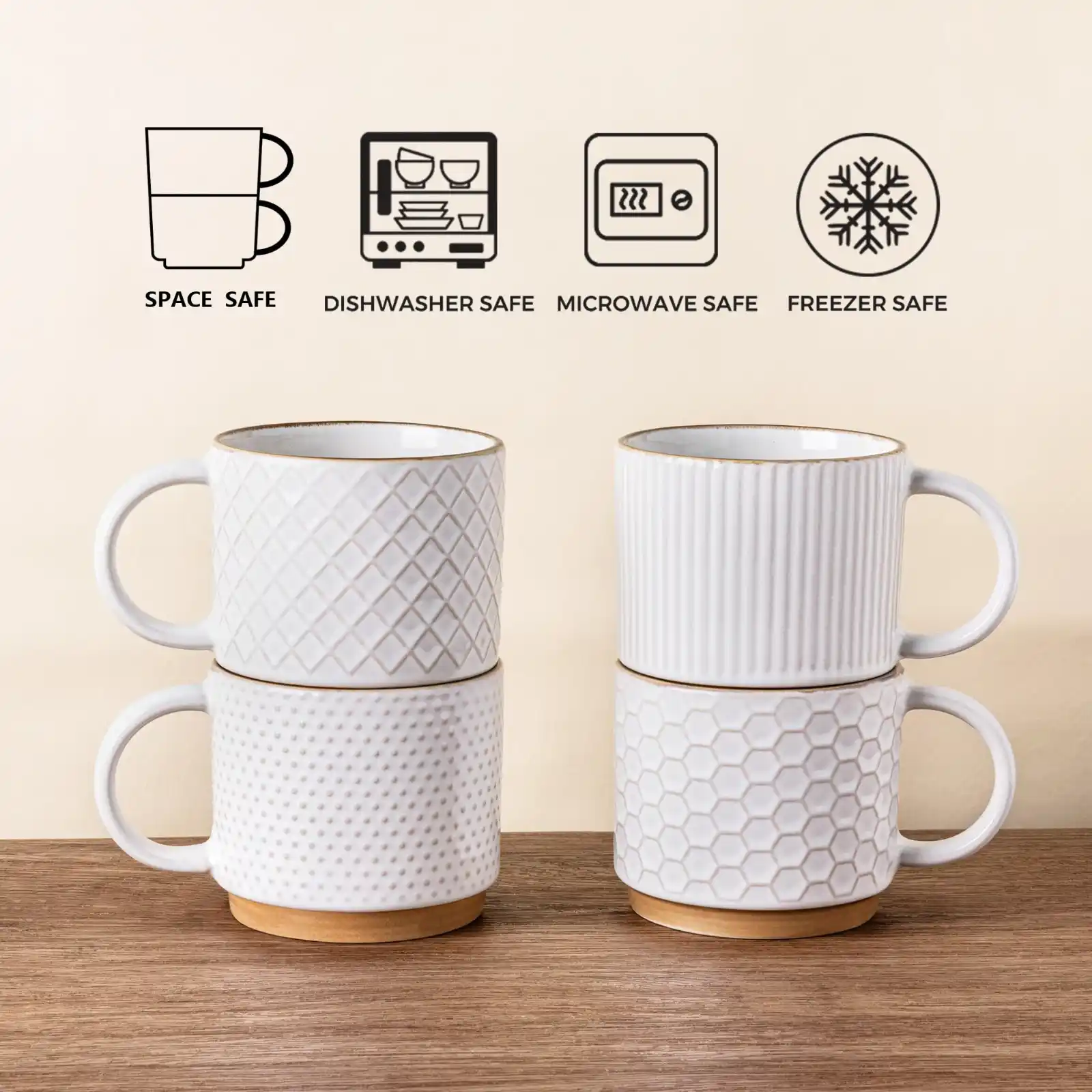 GBHOME 12OZ Stackable Coffee Mugs results