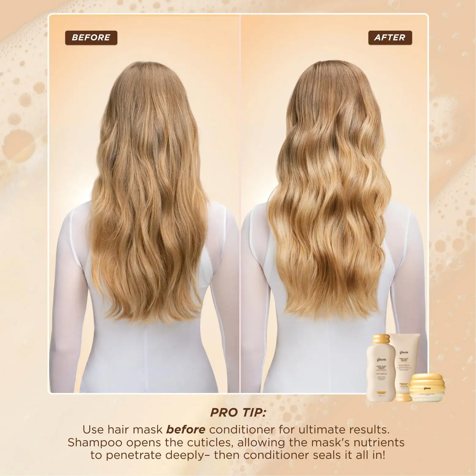 Gisou Honey Gloss Hair Therapy Trio – Mini Shampoo, Hair Mask and Conditioner results