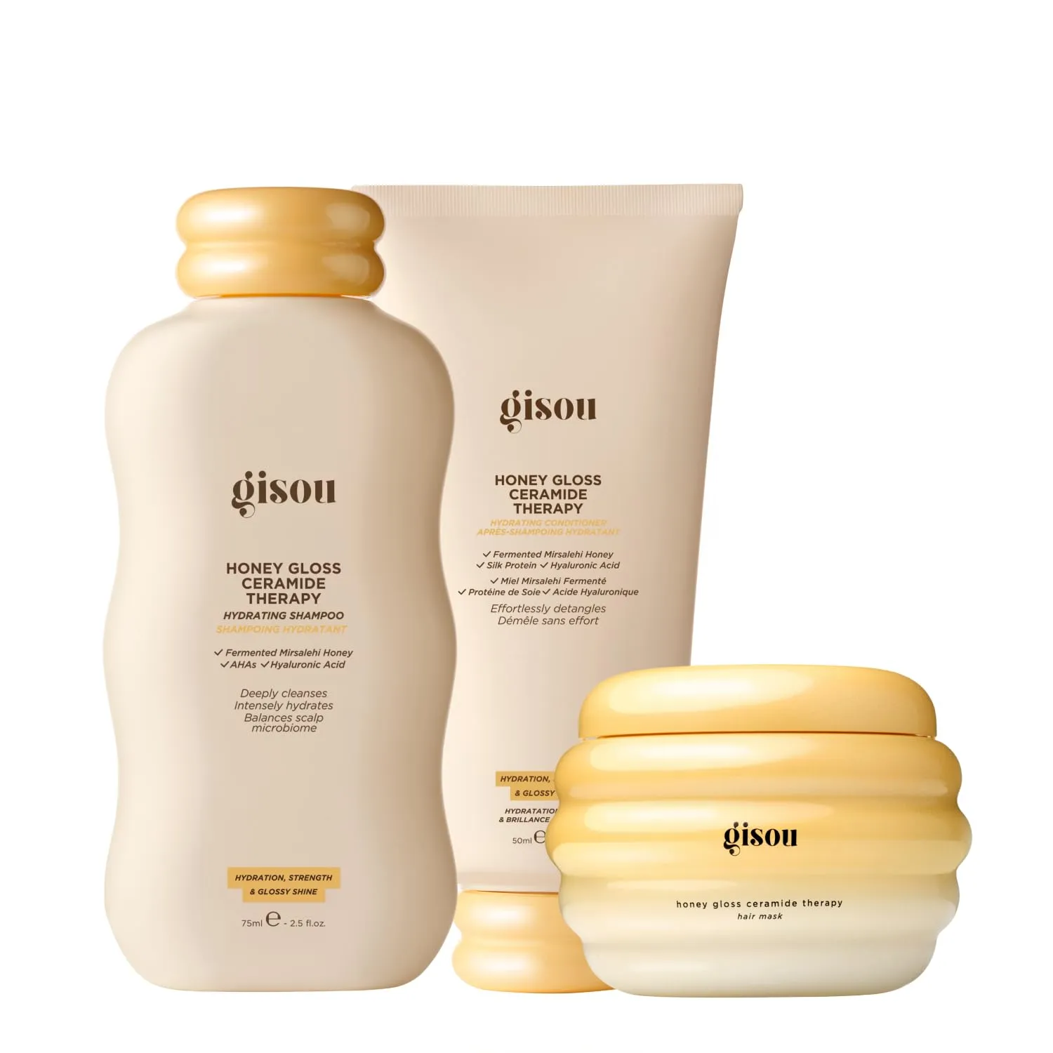 Gisou Honey Gloss Hair Therapy Trio – Mini Shampoo, Hair Mask and Conditioner review
