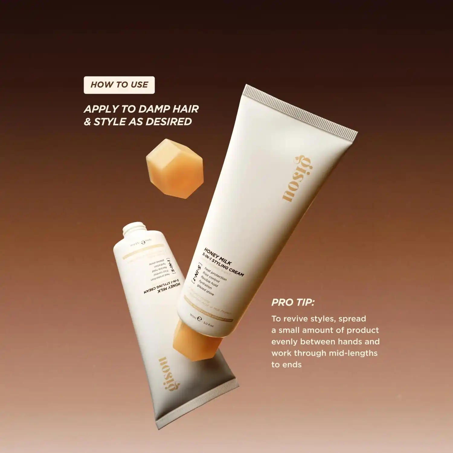 Gisou Honey Milk 5-in-1 Styling Cream results
