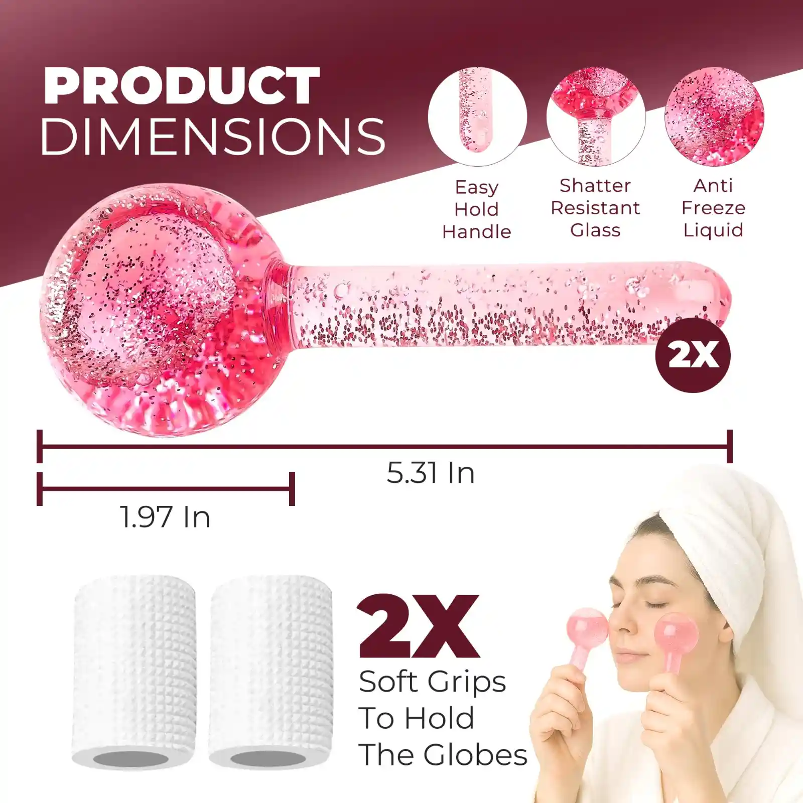 Ice Globes for Face – Freezer Safe detail