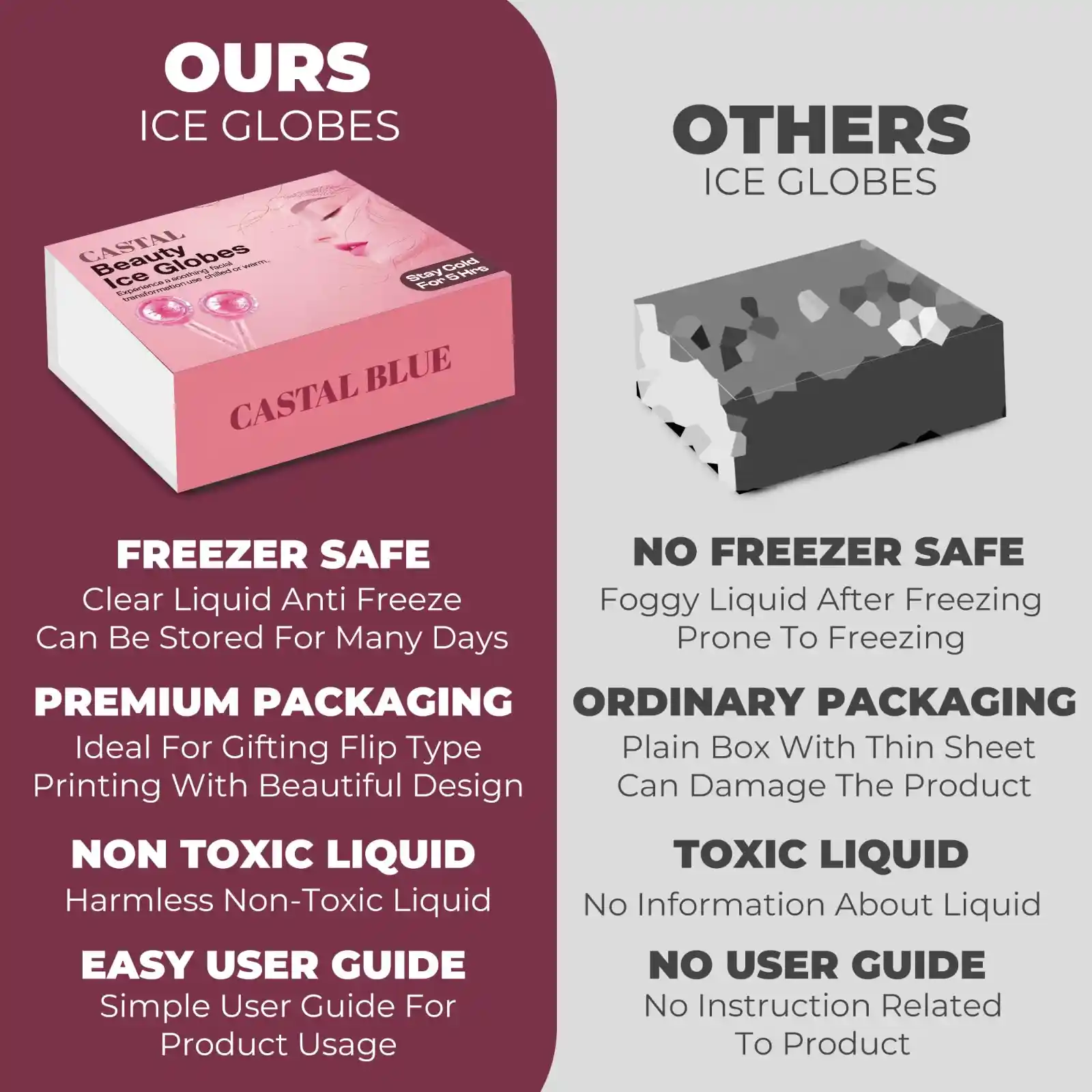 Ice Globes for Face – Freezer Safe features