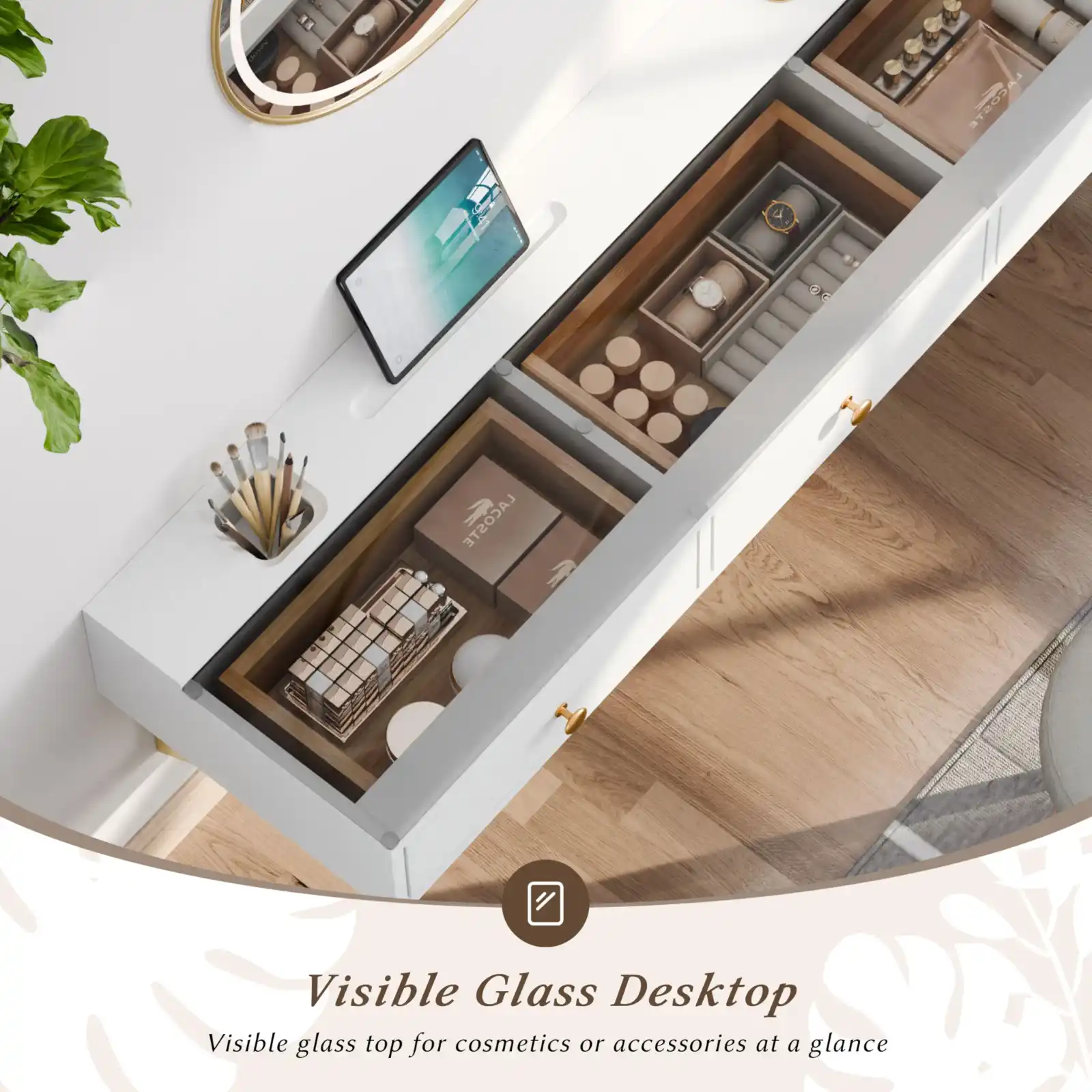 IEO 47″ Floating Vanity Makeup Table,Wall Mounted Desk with 3 Drawers results