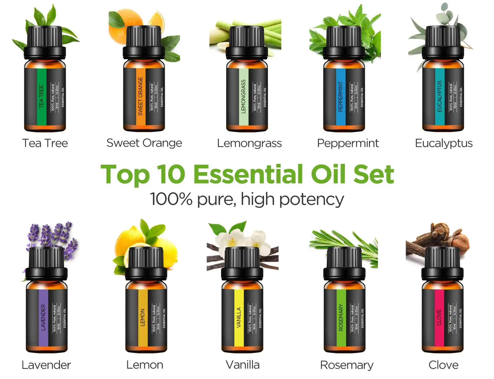 InnoGear Aromatherapy Diffuser & 10 Essential Oils Set texture