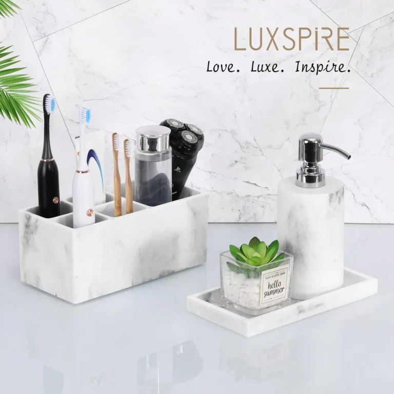 Luxspire Bathroom Vanity Tray, Soap Dispenser Bathroom Countertop Organize review