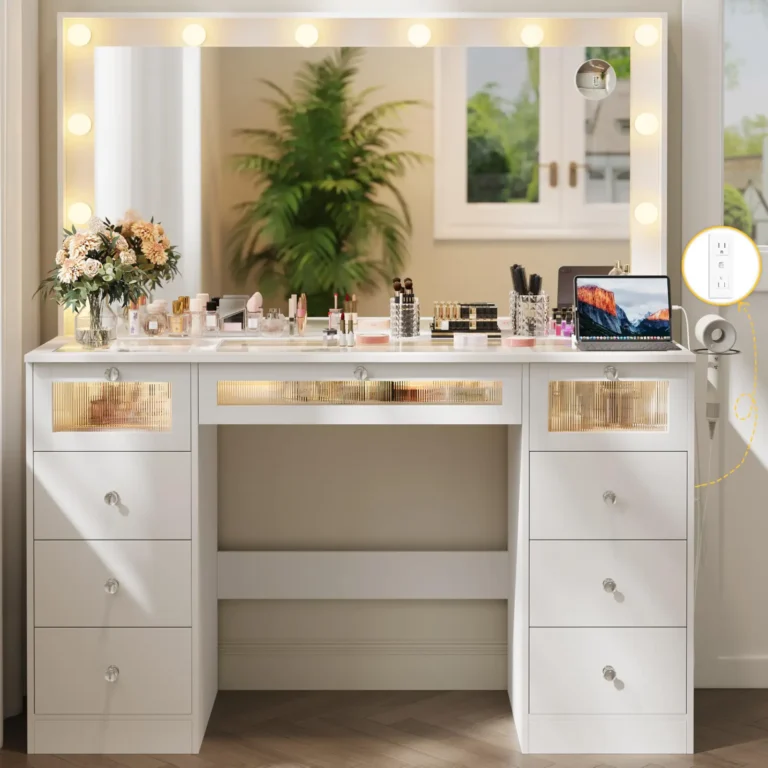 Makeup Vanity Desk with LED Lights and Large 36.9’’ Mirror review