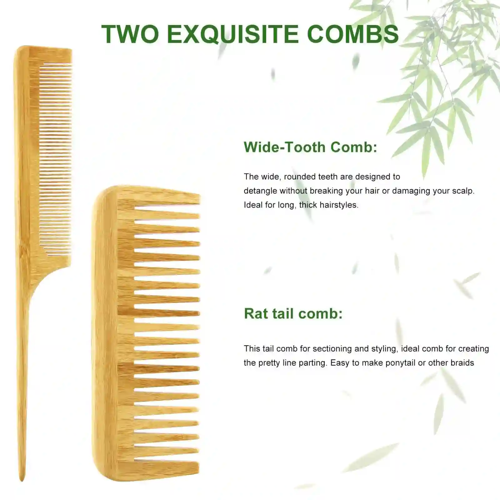 MRD Hair Brush Set, Natural Bamboo Comb Paddle results