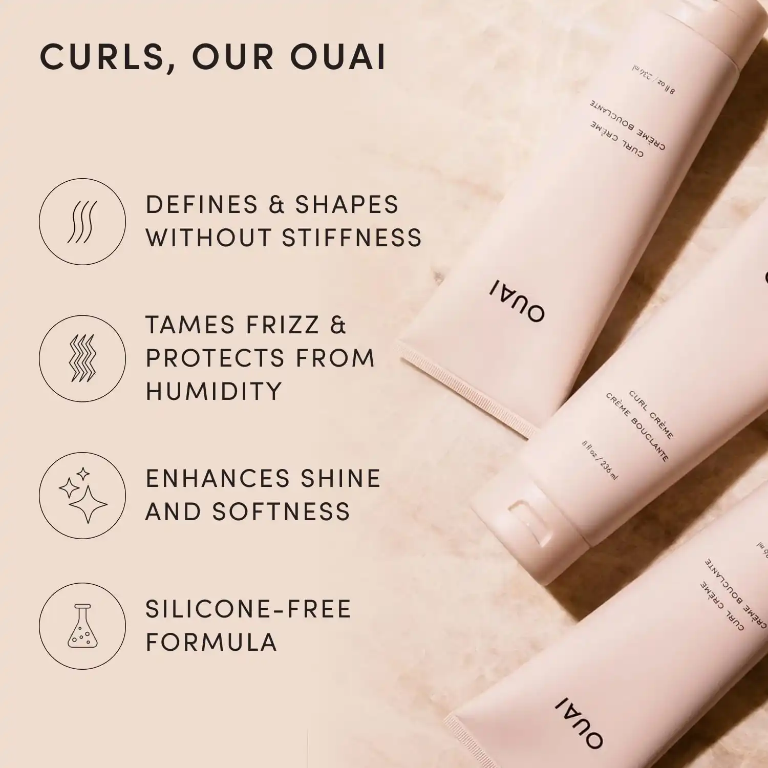 OUAI Curl Cream – Curl Defining Cream with Chia & Linseed Oil results