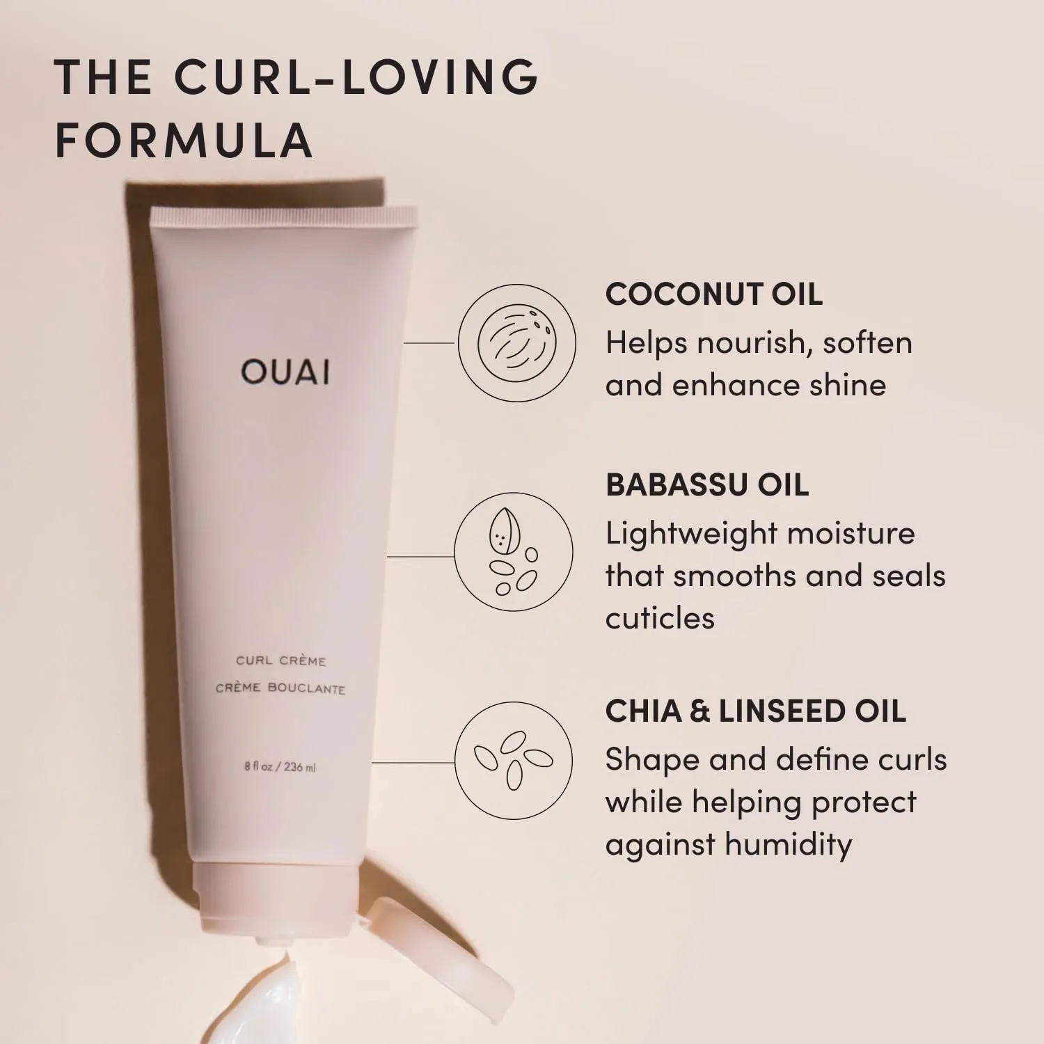 OUAI Curl Cream – Curl Defining Cream with Chia & Linseed Oil unboxing