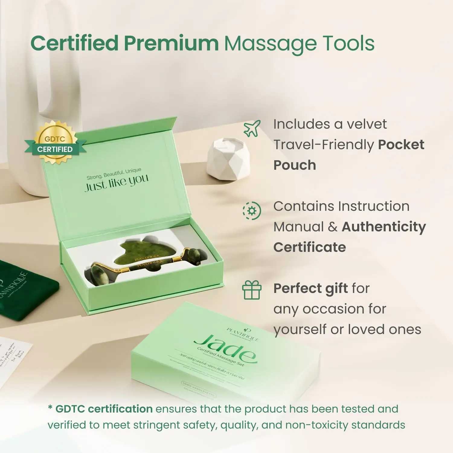 PLANTIFIQUE Jade Roller & Gua Sha Set results