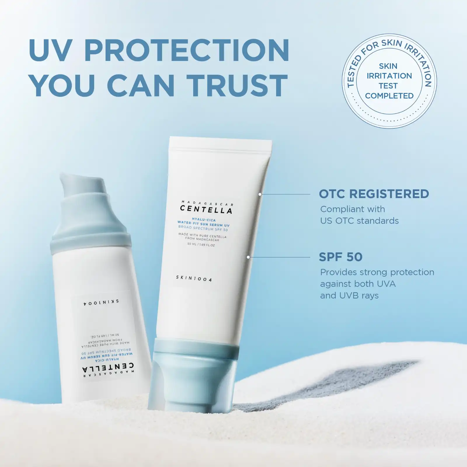 SKIN1004 Centella Hyalu-Cica Water-Fit Sun Serum UV showcase