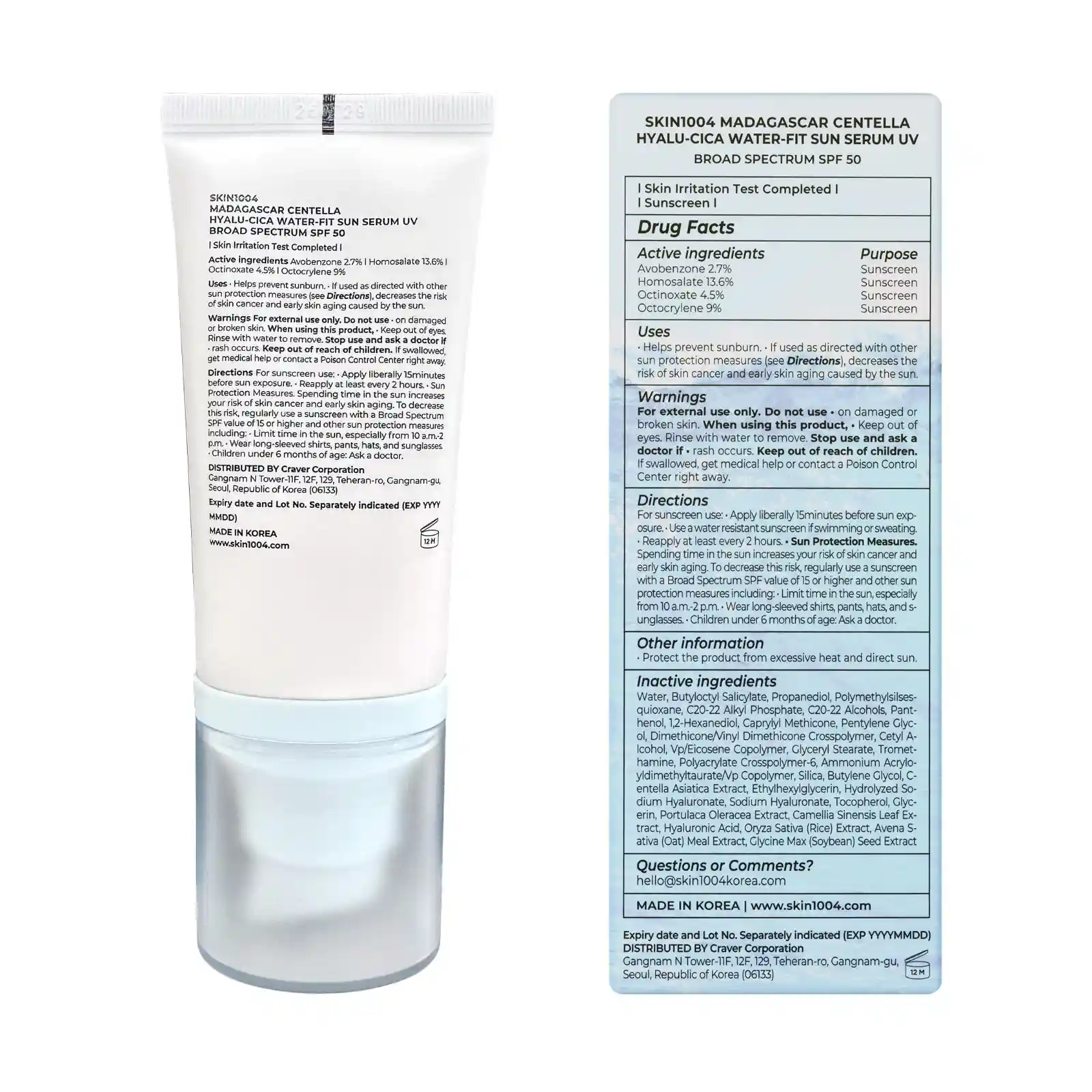 SKIN1004 Centella Hyalu-Cica Water-Fit Sun Serum UV texture