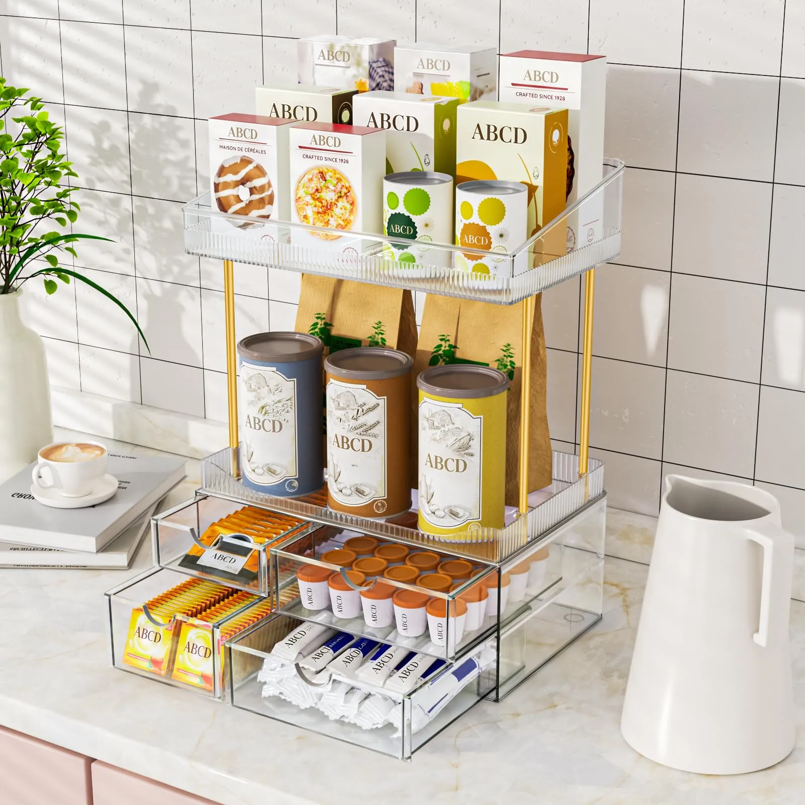 SNSLXH 4 Drawers Makeup Organizer – 4 Tier Makeup Storage showcase