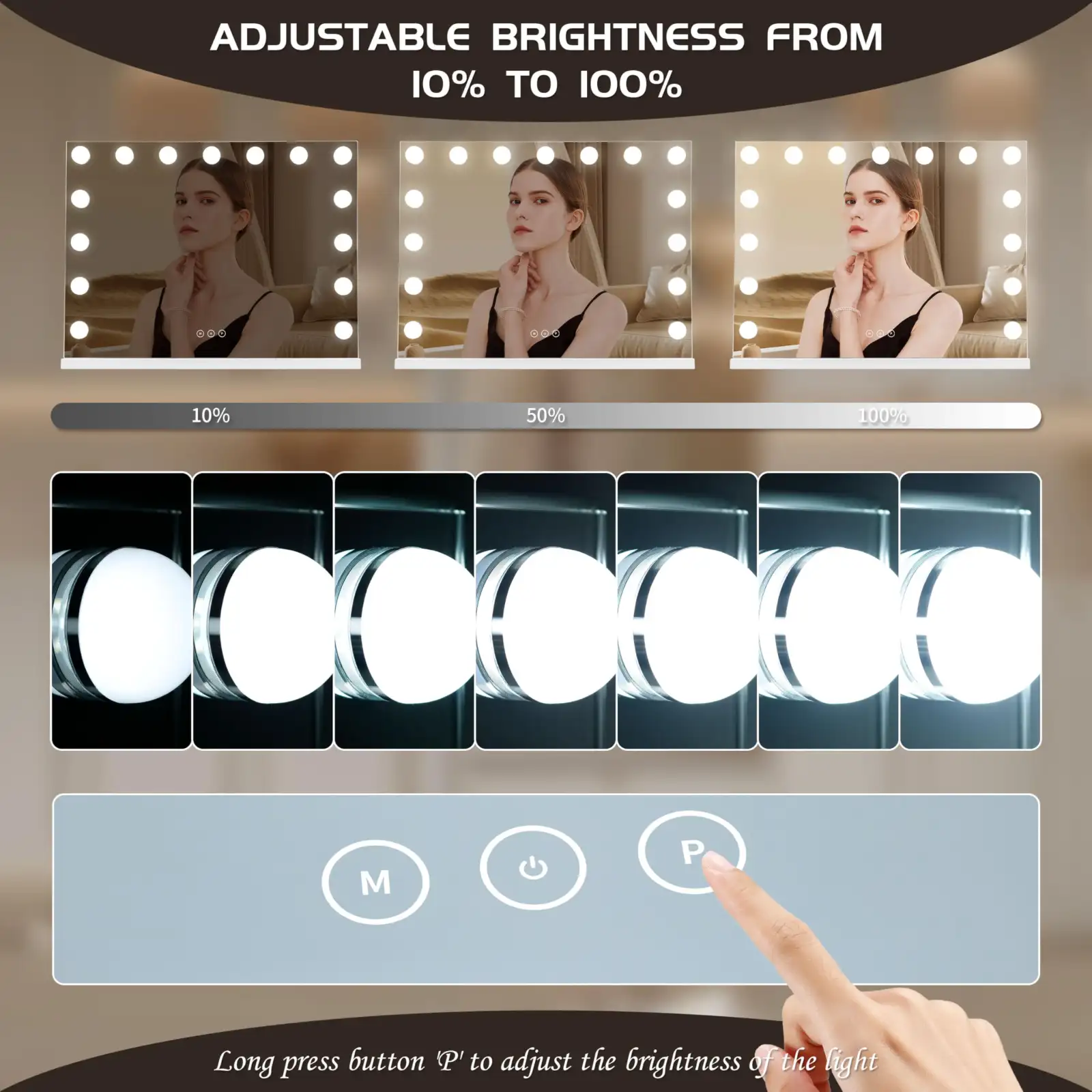 Vanity Mirror with Lights Lighted Makeup Mirror detail