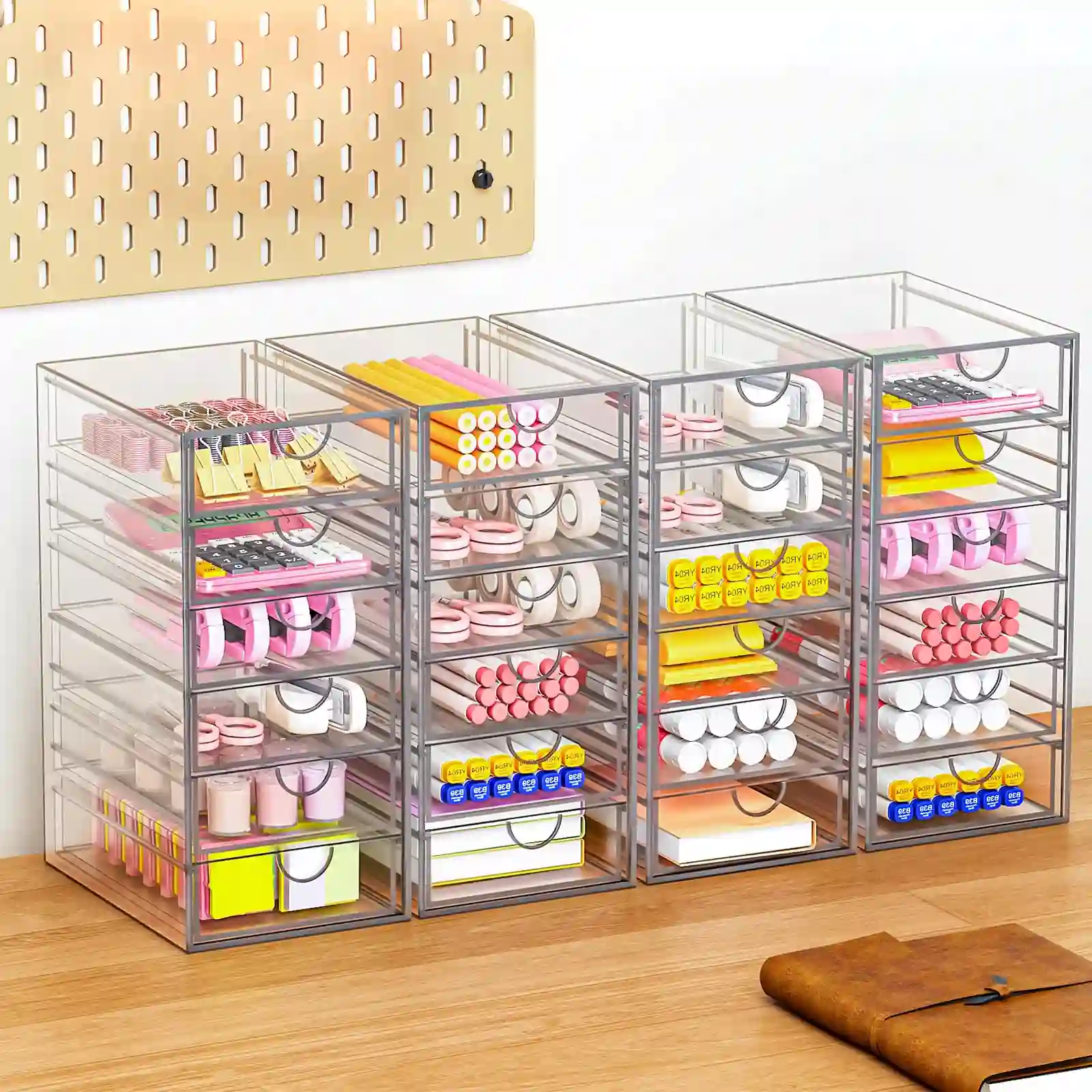 YFXCVSL Acrylic Makeup Organizer with 19 Drawers features
