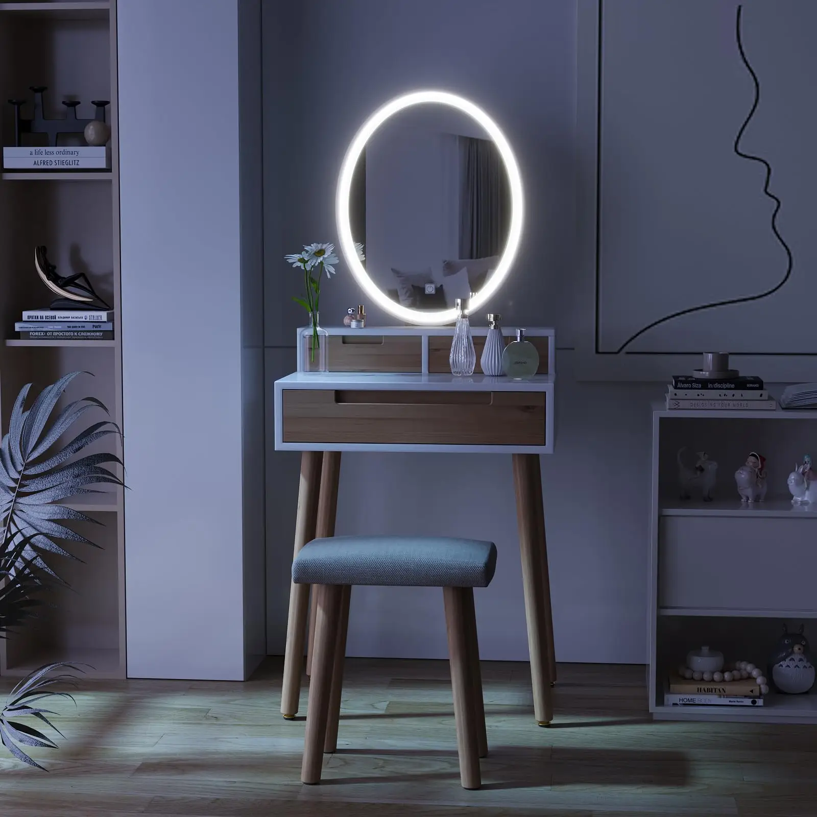 YOURLITE Small Makeup Vanity Desk with Lights results