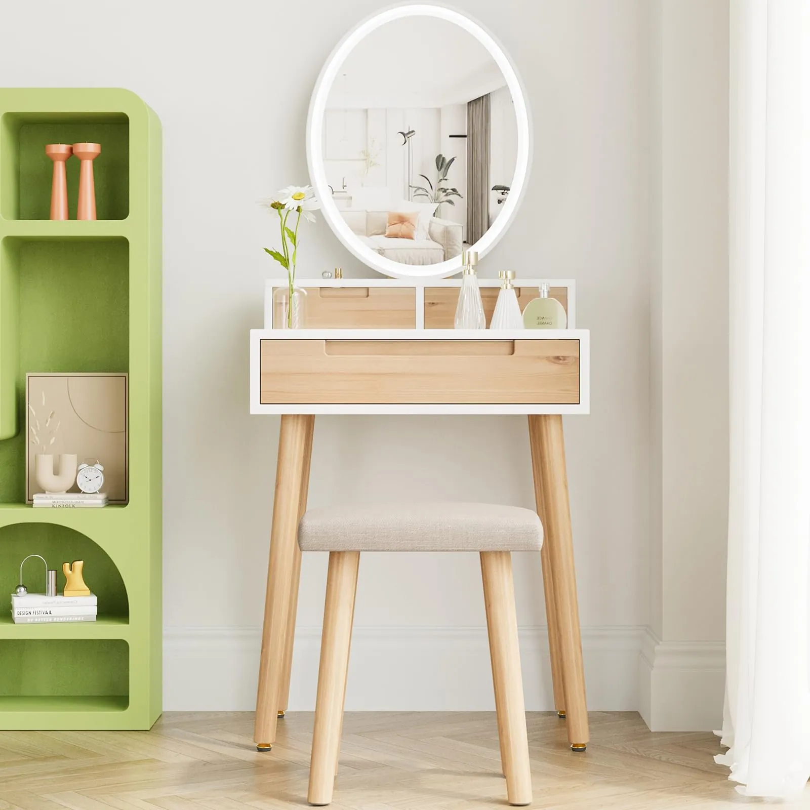 YOURLITE Small Makeup Vanity Desk with Lights showcase