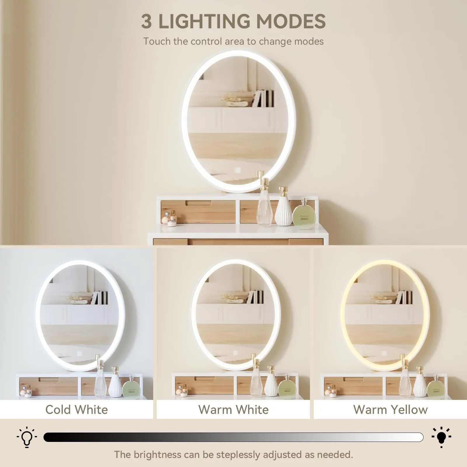 YOURLITE Small Makeup Vanity Desk with Lights unboxing