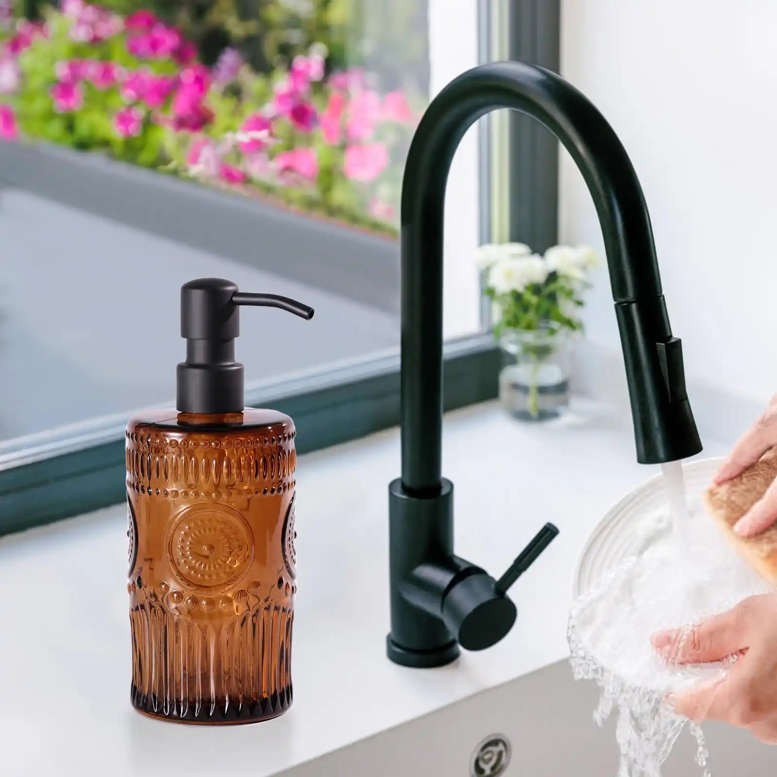 17 OZ Sunflower Embossed Glass Soap Dispenser results