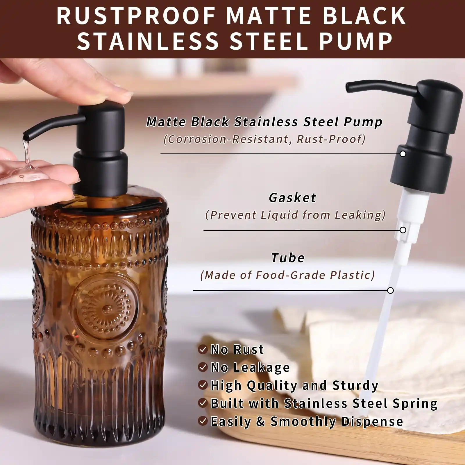 17 OZ Sunflower Embossed Glass Soap Dispenser unboxing