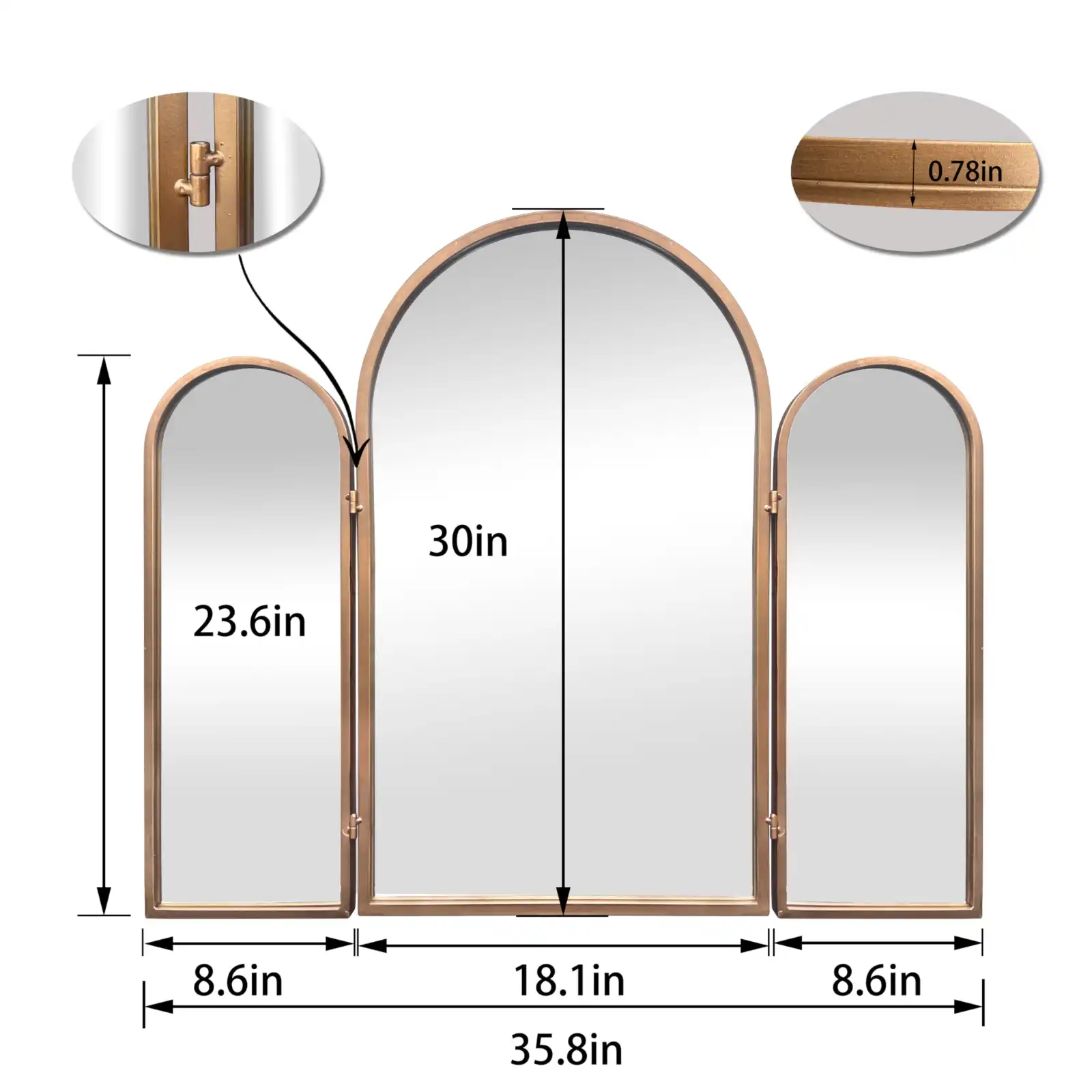 3 Way Mirror Bathroom, Trifold Vanity Mirrors for Bathroom Bedroom unboxing